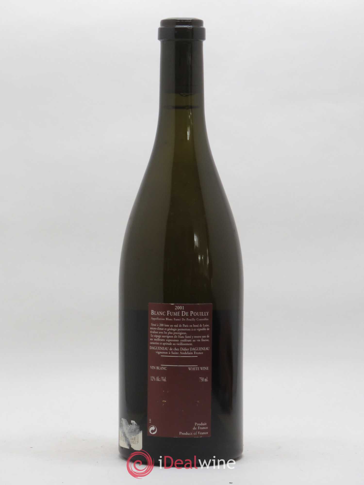 Vin de France (anciennement Pouilly-Fumé) Pur Sang Dagueneau (Domaine Didier - Louis-Benjamin) 2001 - Lot de 1 bouteille - 1