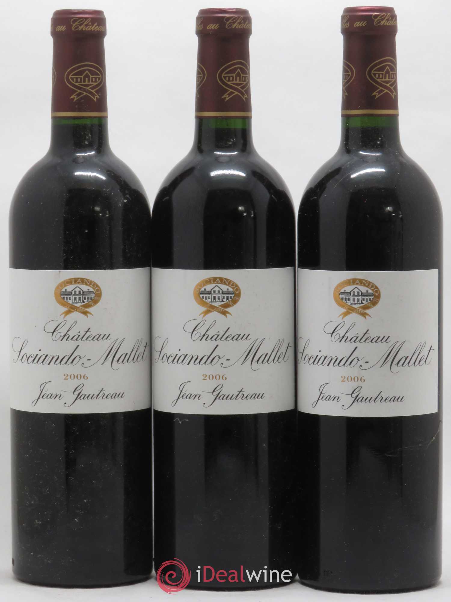 Château Sociando Mallet 2006 - Lot de 3 bouteilles - 0