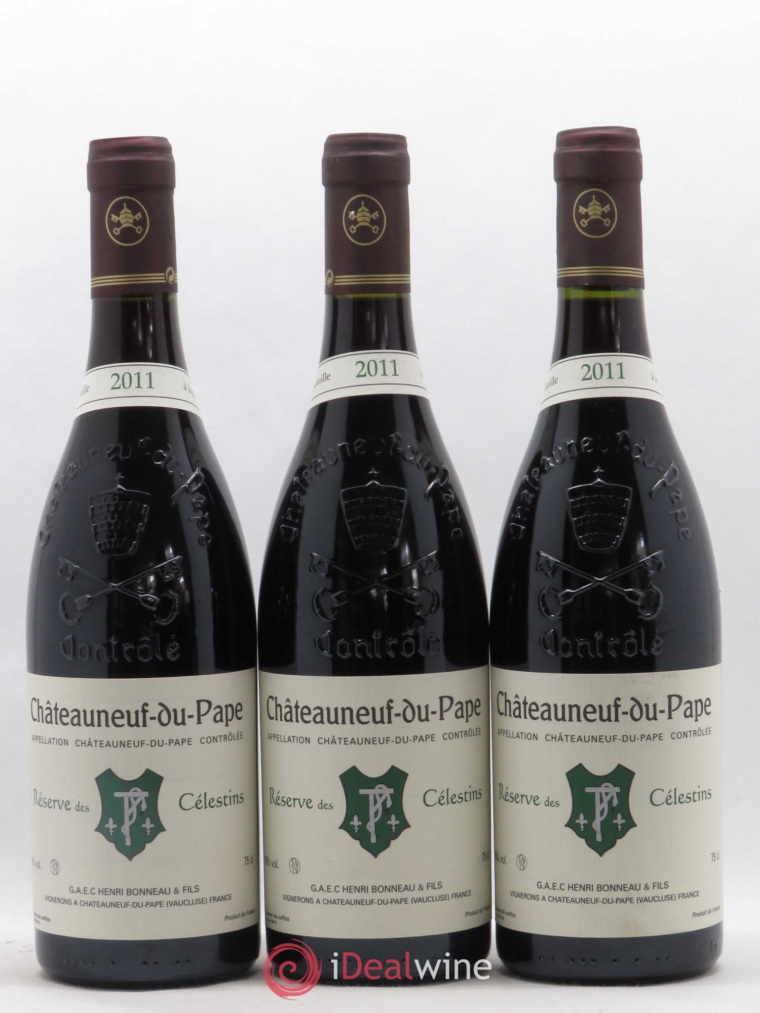 Châteauneuf-du-Pape Réserve des Célestins Henri Bonneau & Fils 2011 - Lot de 3 bouteilles - 0