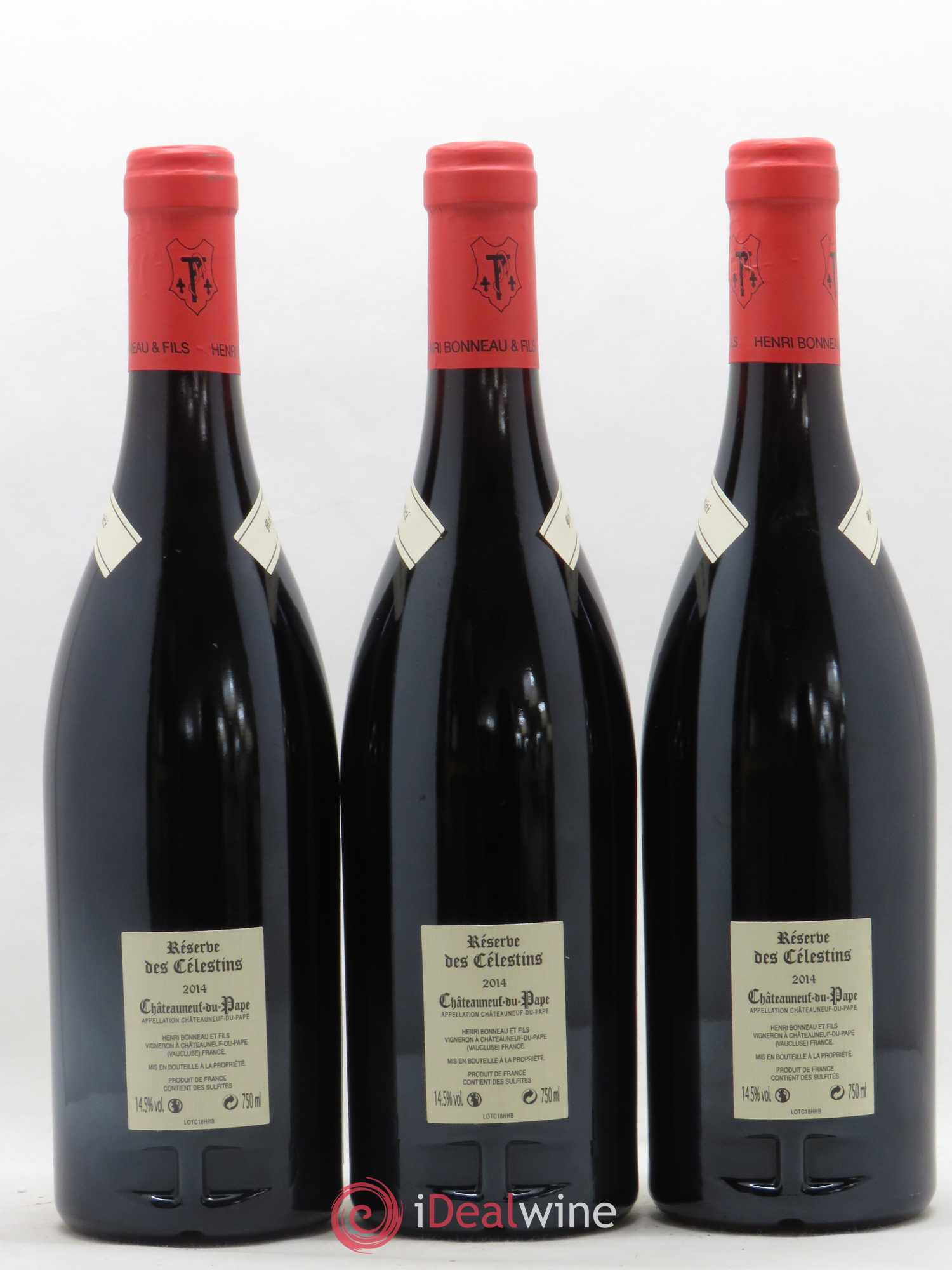 Châteauneuf-du-Pape Réserve des Célestins Henri Bonneau & Fils Hommage à Henri Bonneau 2014 - Lot de 3 bouteilles - 1