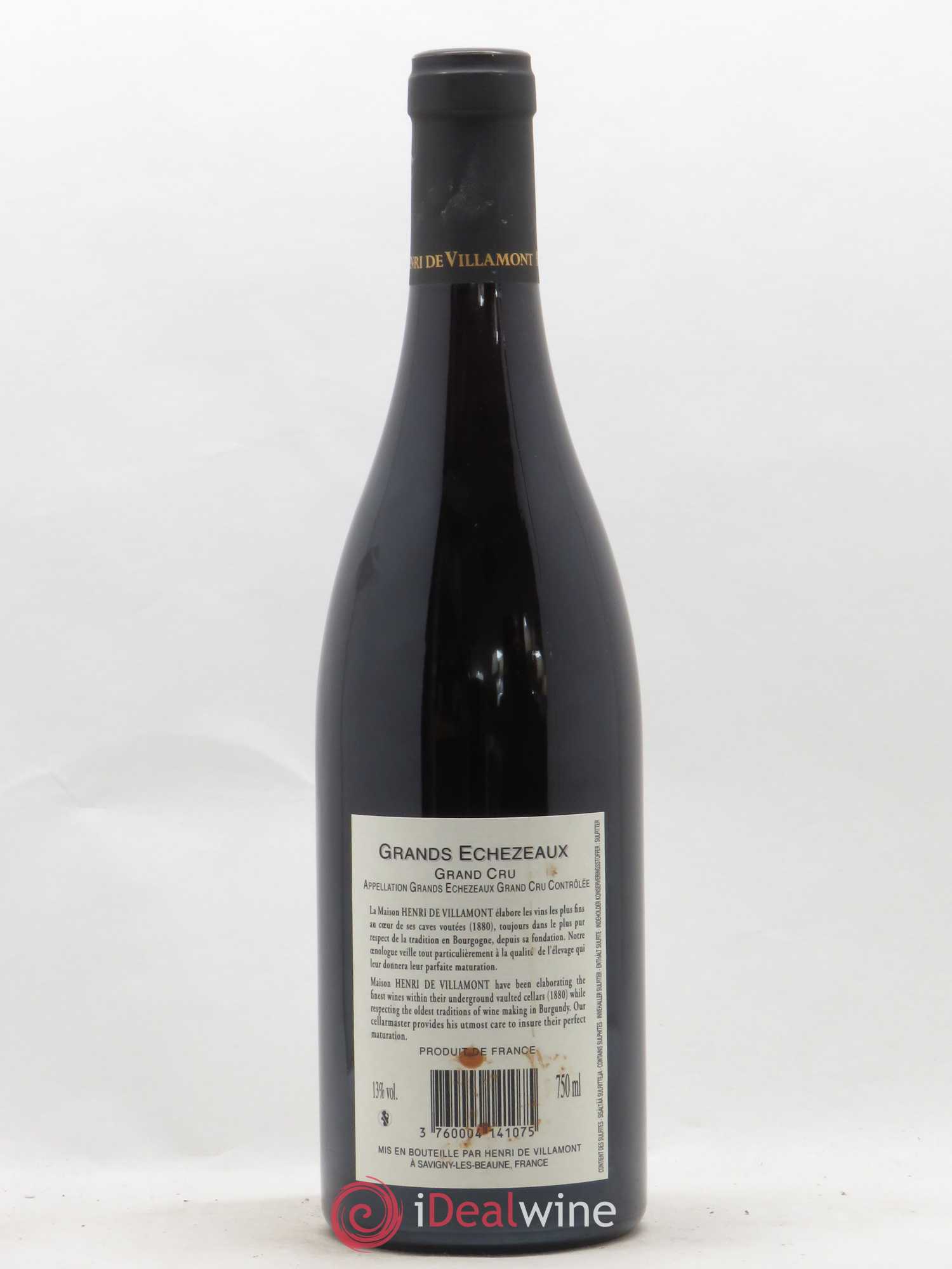 Grands-Echezeaux Grand Cru Henri de Villamont 2013 - Lot de 1 bouteille - 1