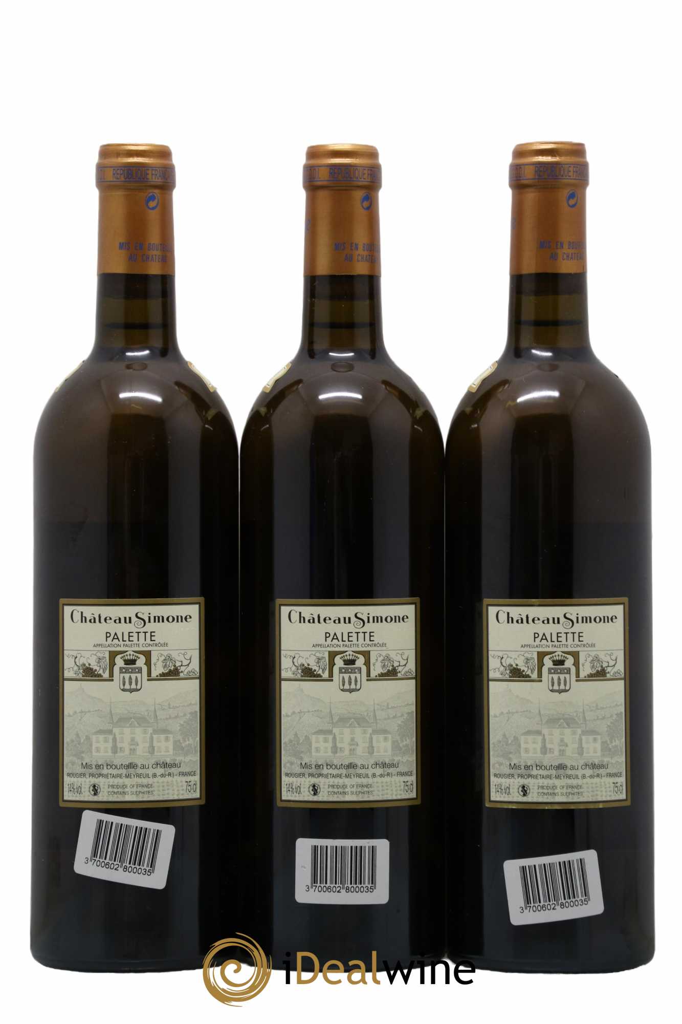 Palette Château Simone Famille Rougier 2015 - Lot de 3 bouteilles - 1