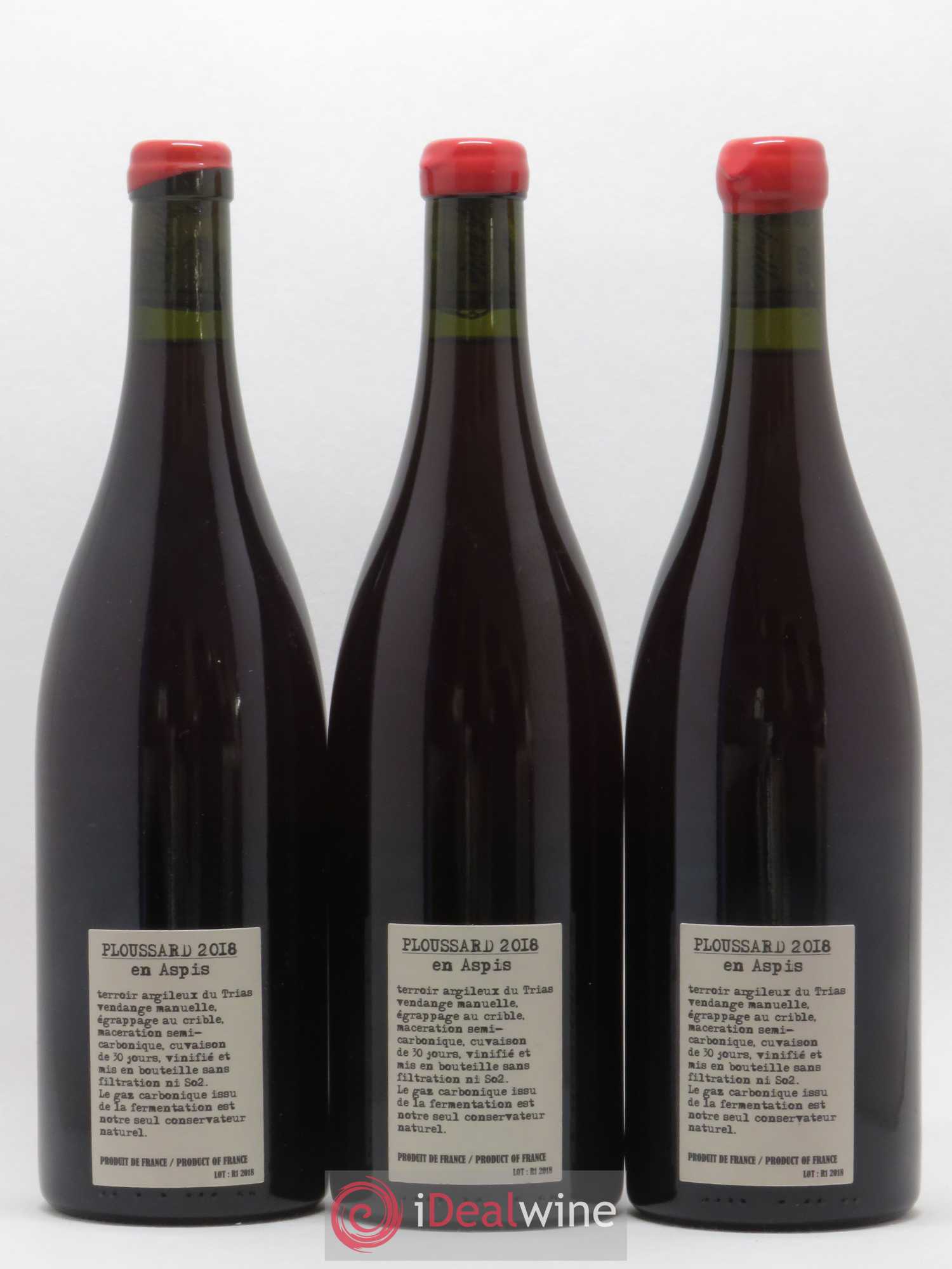 Arbois-Pupillin Ploussard En Aspis Adeline Houillon & Renaud Bruyère 2018 - Lot of 3 bottles - 1