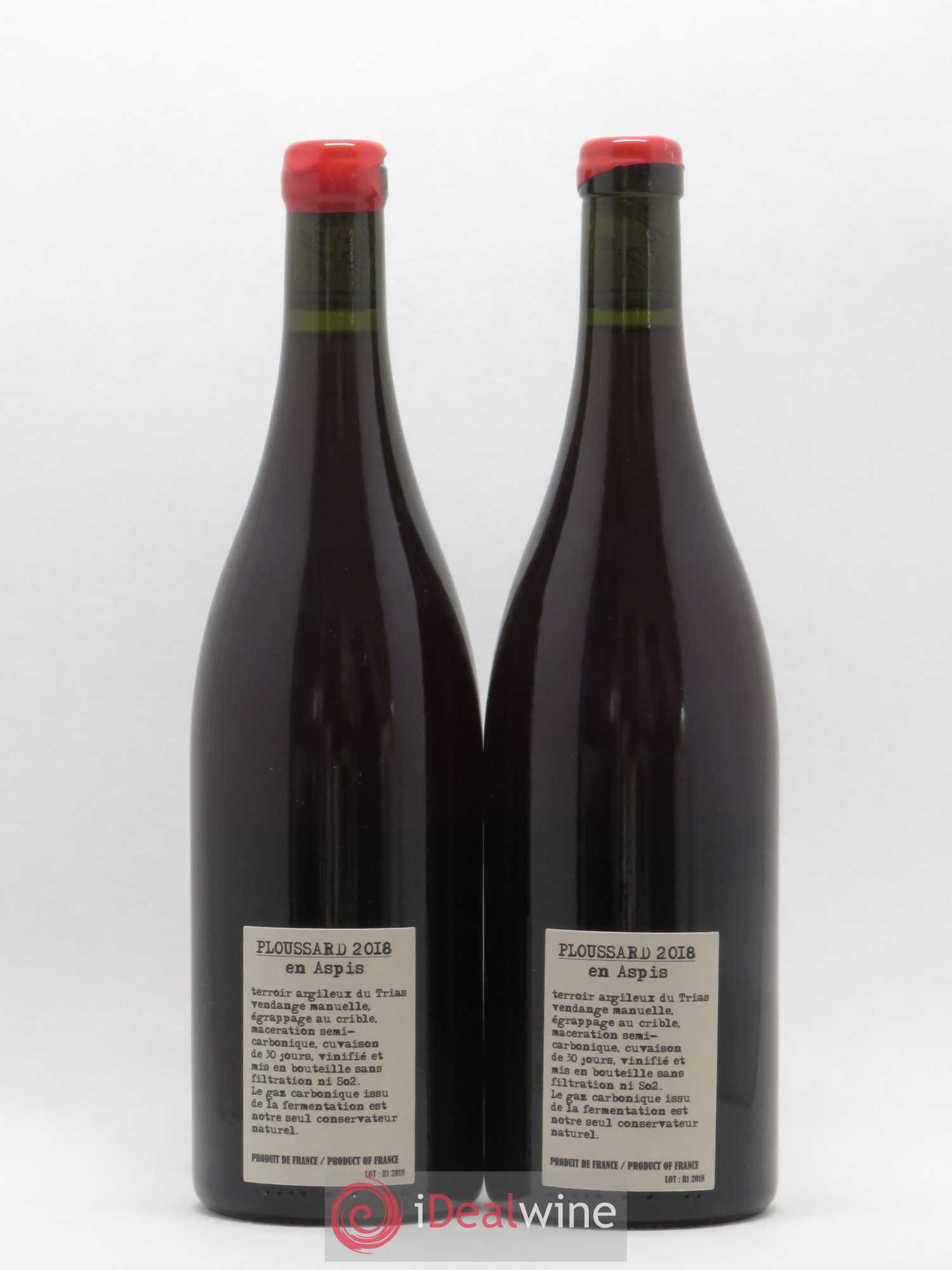 Arbois-Pupillin Ploussard En Aspis Adeline Houillon & Renaud Bruyère 2018 - Lot de 2 bouteilles - 1