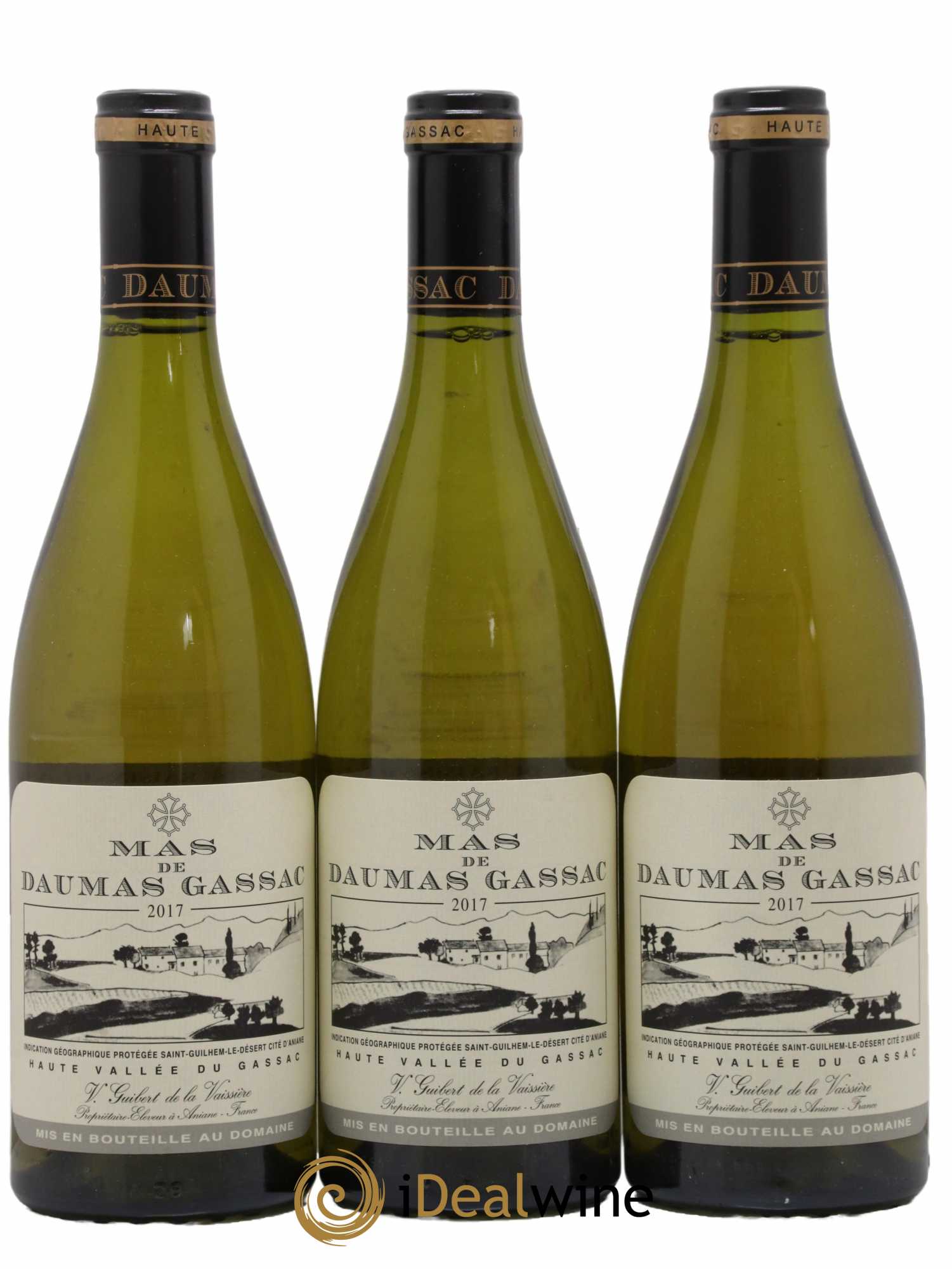 Saint-Guilhem-le-Désert - Cité d'Aniane Mas Daumas Gassac Famille Guibert de La Vaissière 2017 - Lot de 3 bouteilles - 0