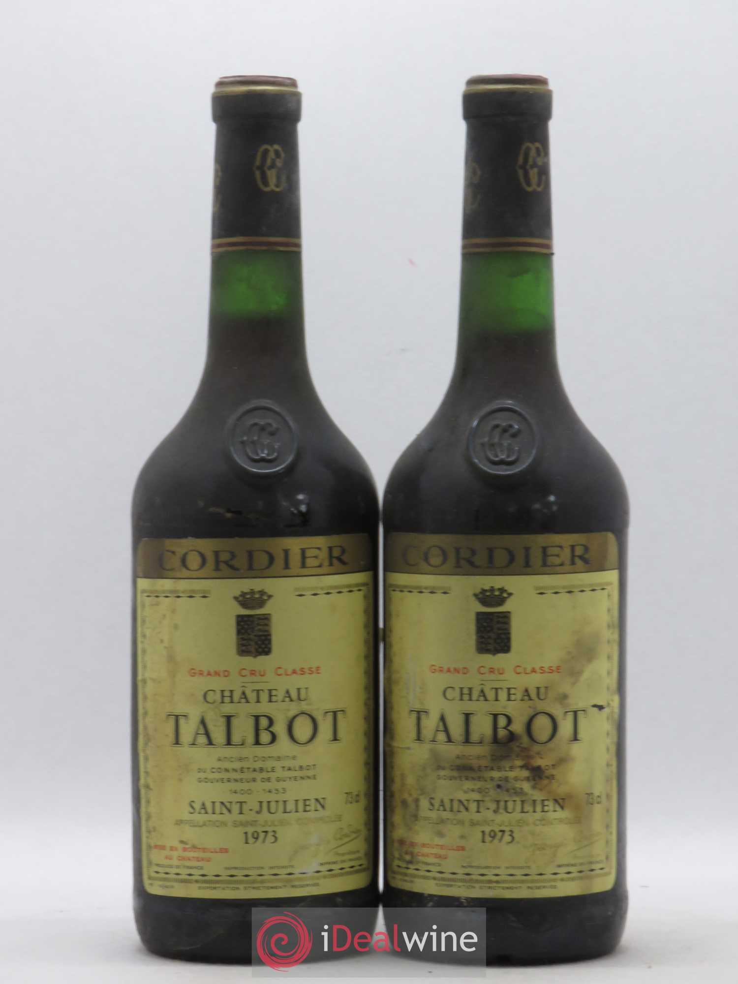 Château Talbot 4ème Grand Cru Classé 1973 - Lot de 2 bouteilles - 0