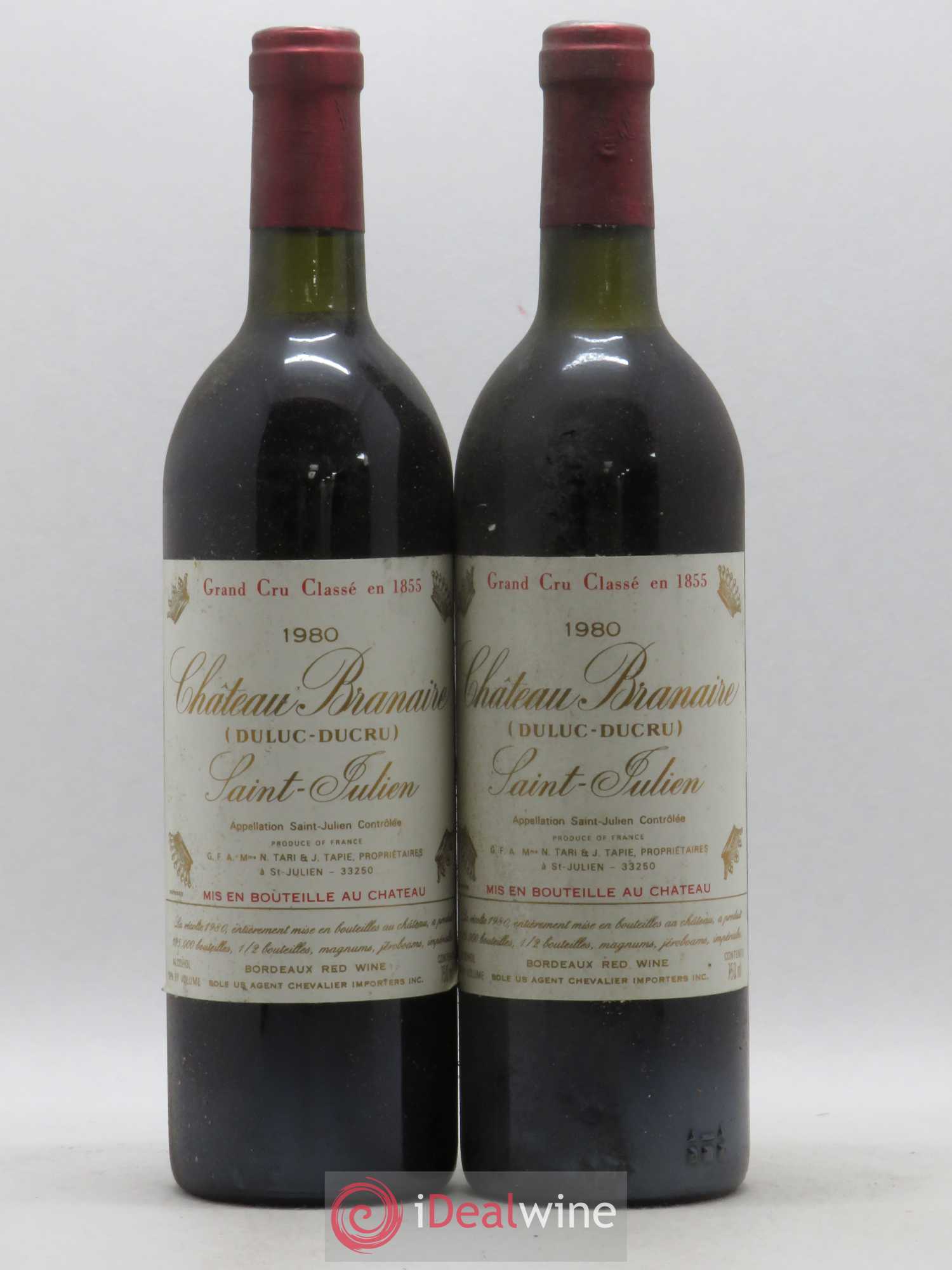 Château Branaire Ducru 4ème Grand Cru Classé 1980 - Lot de 2 bouteilles - 0
