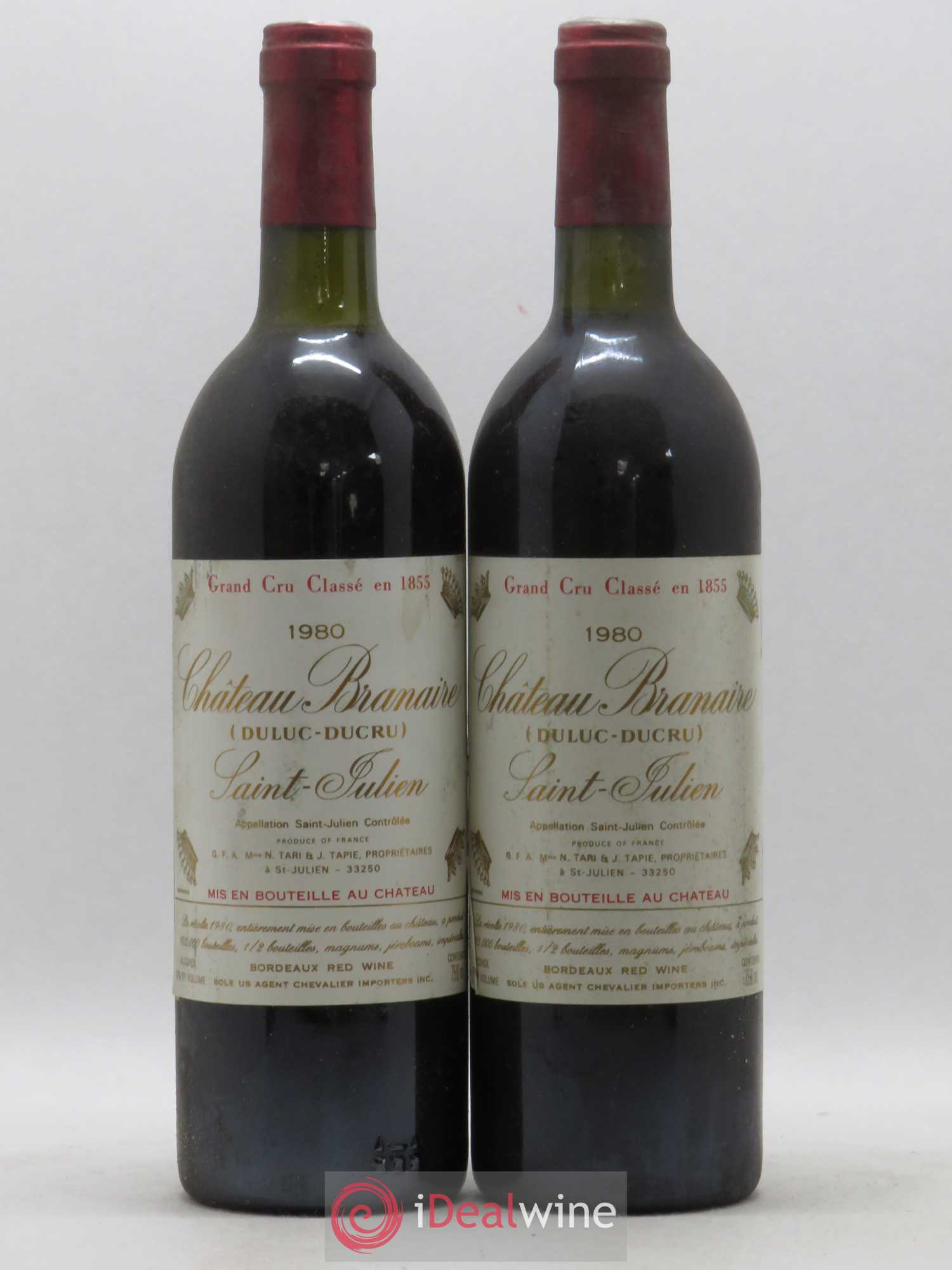 Château Branaire Ducru 4ème Grand Cru Classé 1980 - Lot de 2 bouteilles - 0