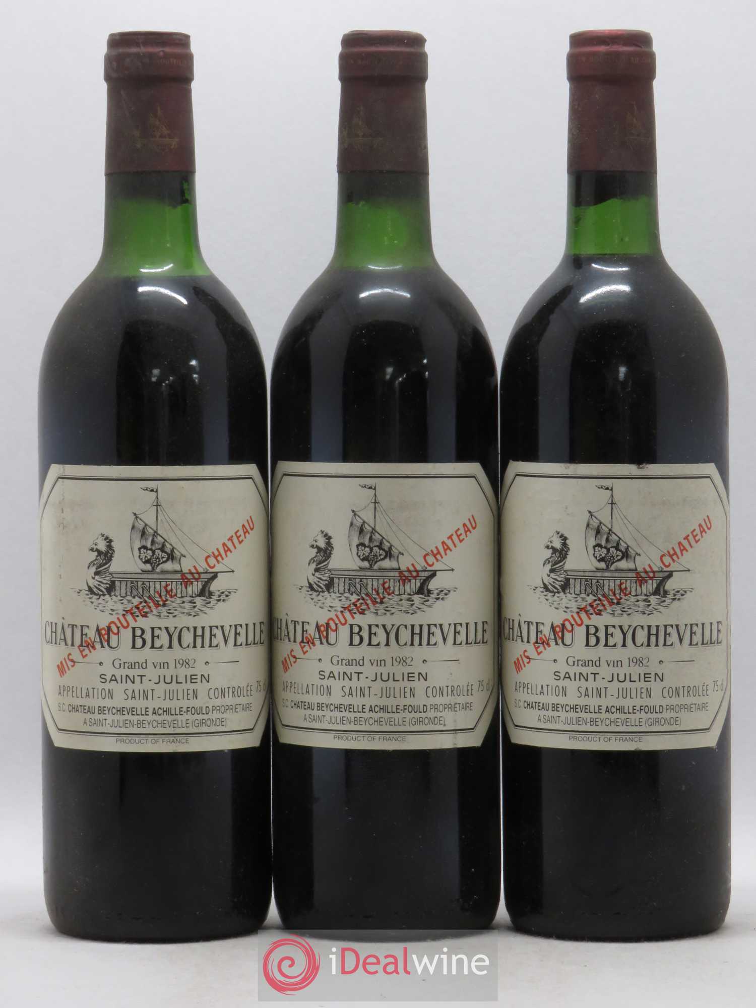 Château Beychevelle 4ème Grand Cru Classé 1982 - Lot de 3 bouteilles - 0