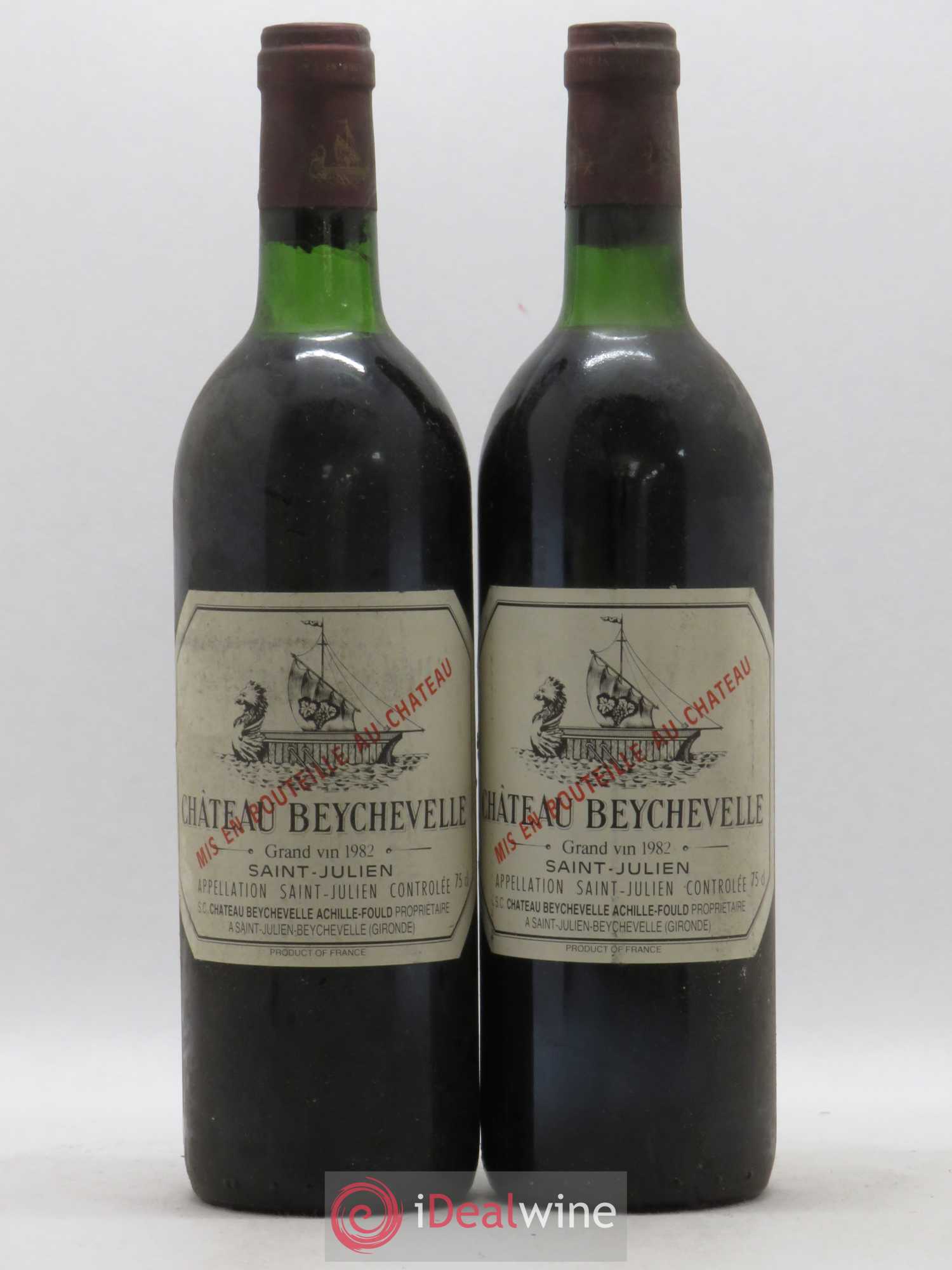 Château Beychevelle 4ème Grand Cru Classé 1982 - Lot de 2 bouteilles - 0