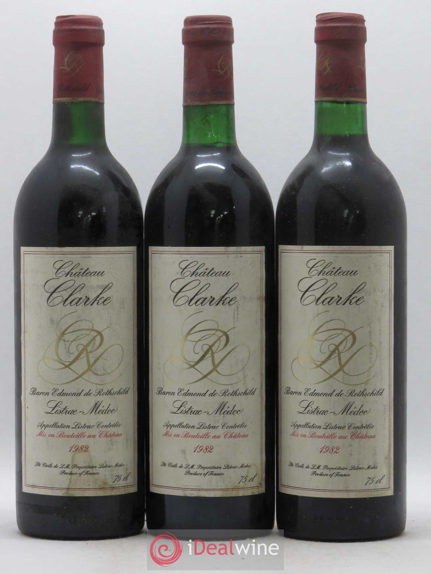 Château Clarke 1982 - Lot de 3 bouteilles - 0