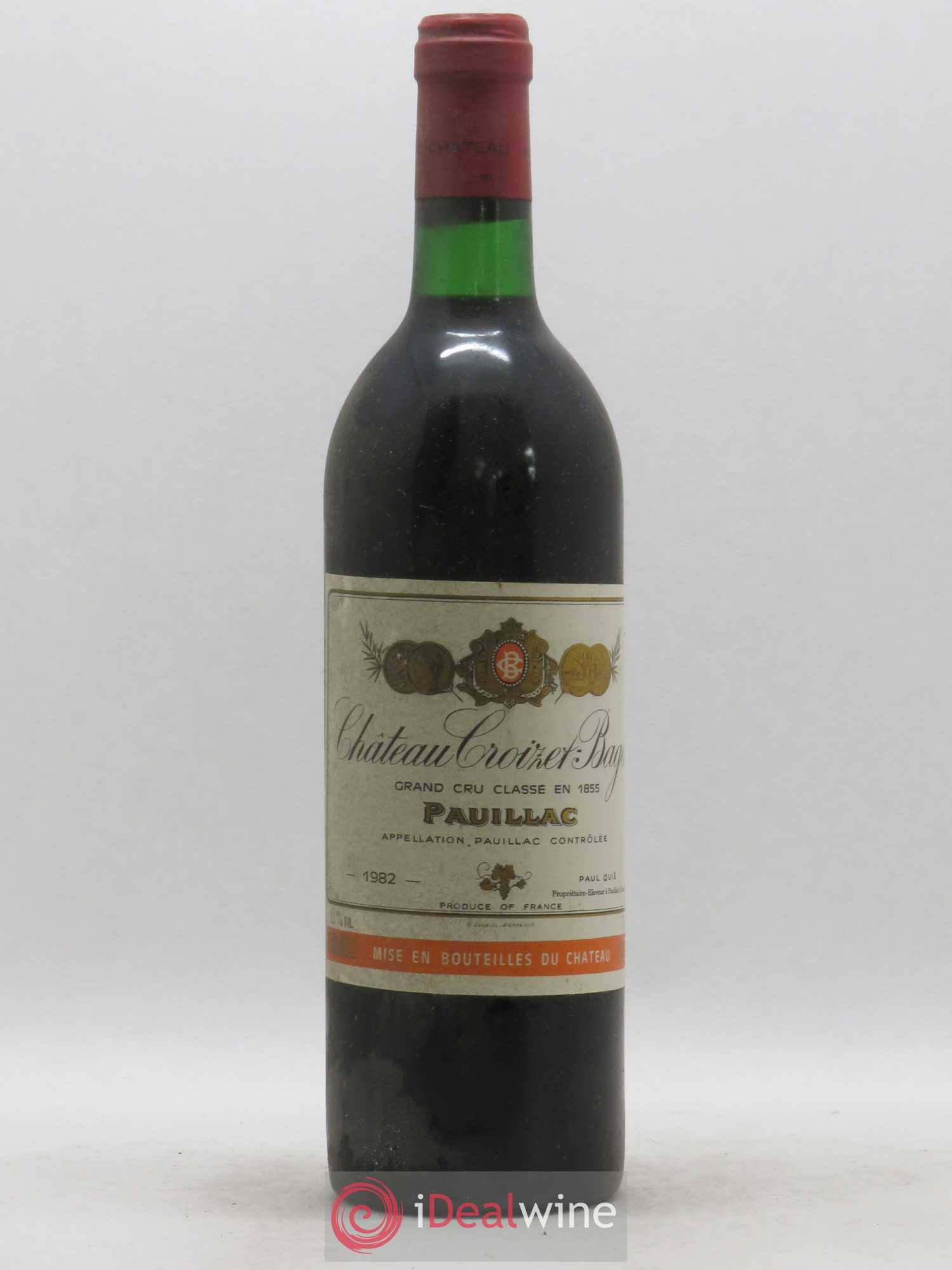 Château Croizet Bages 5ème Grand Cru Classé 1982 - Lot de 1 bouteille - 0