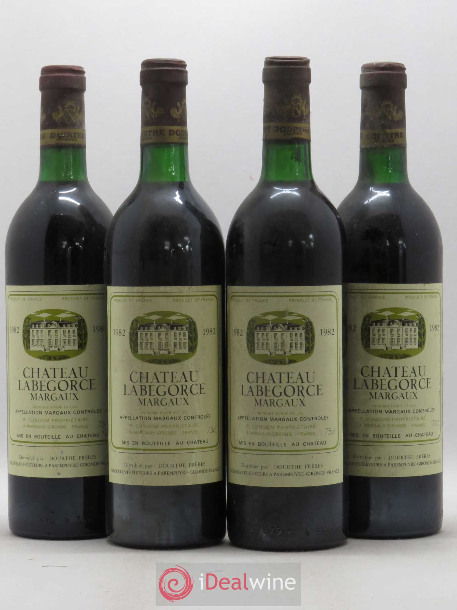 Château Labegorce Cru Bourgeois 1982 - Lot de 4 bouteilles - 0