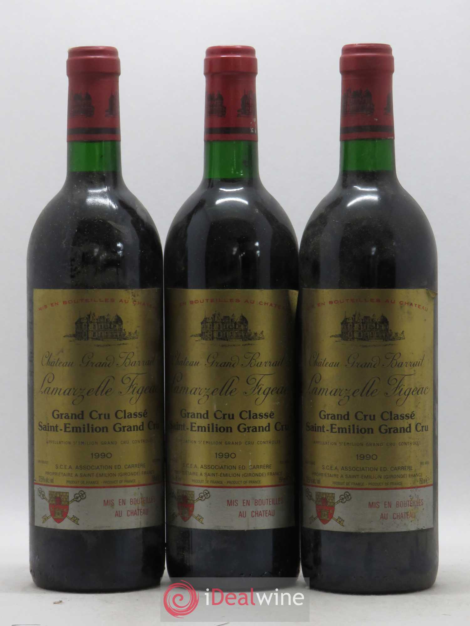 Château Grand Barrail Lamarzelle Figeac Grand Cru Classé 1990 - Lot de 6 bouteilles - 1