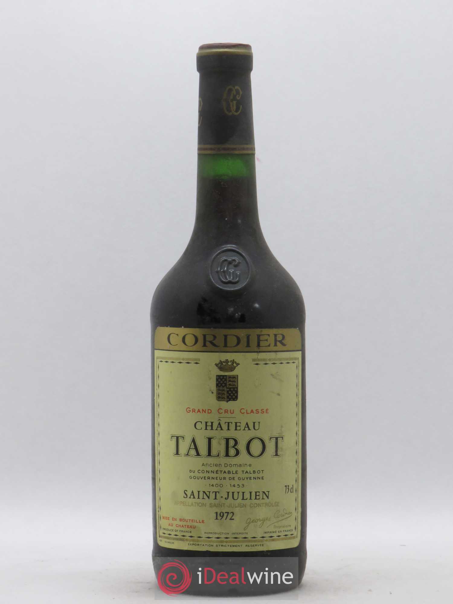 Château Talbot 4ème Grand Cru Classé 1972 - Lot de 1 bouteille - 0