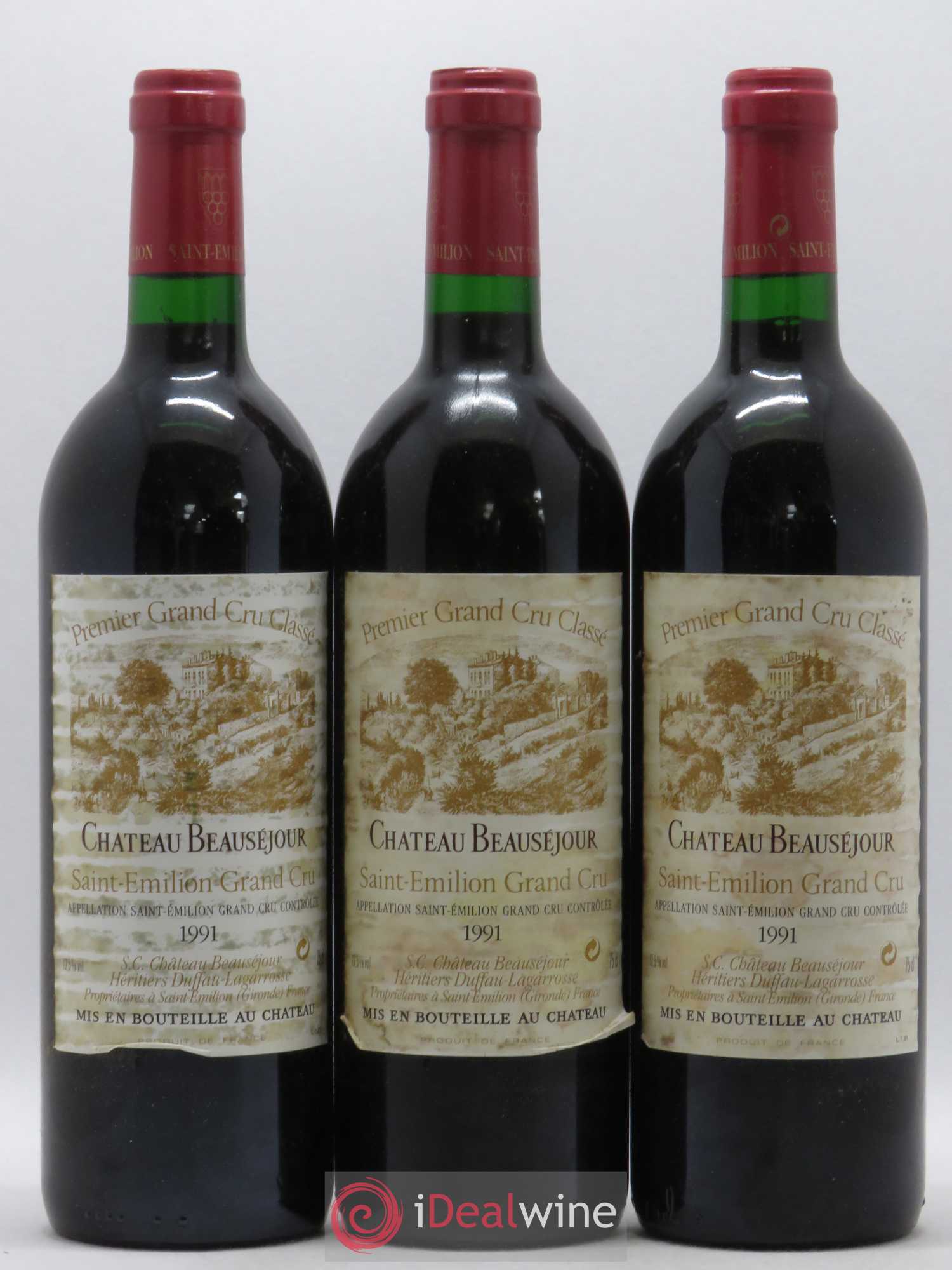 Château Beauséjour (Duffau-Lagarrosse) 1er Grand Cru Classé B 1991 - Lot de 6 bouteilles - 1