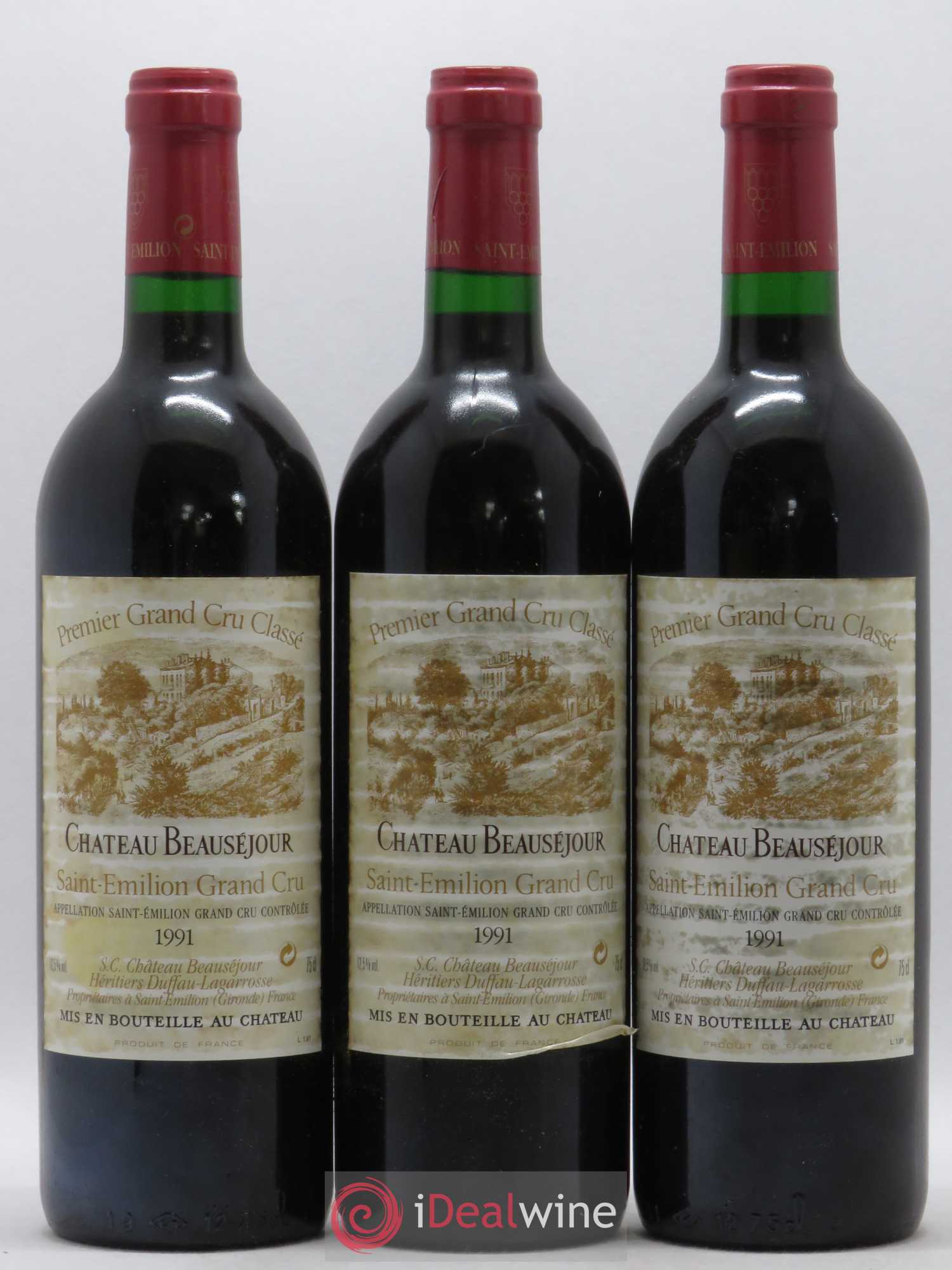 Château Beauséjour (Duffau-Lagarrosse) 1er Grand Cru Classé B 1991 - Lot de 6 bouteilles - 2