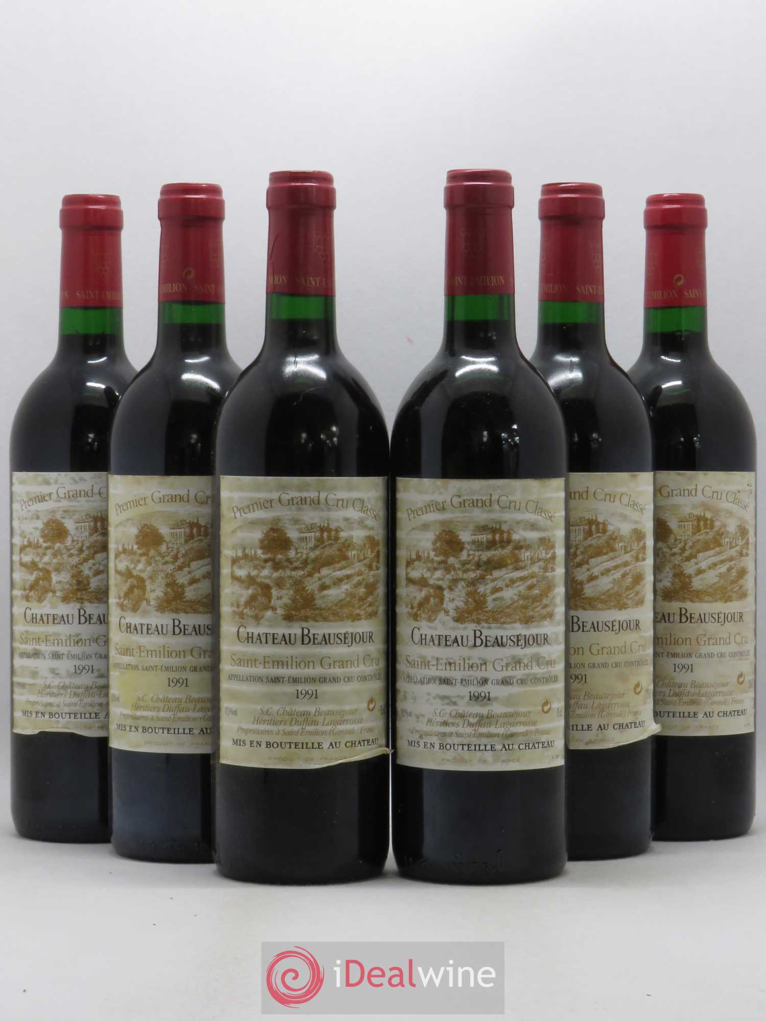 Château Beauséjour (Duffau-Lagarrosse) 1er Grand Cru Classé B 1991 - Lot de 6 bouteilles - 0