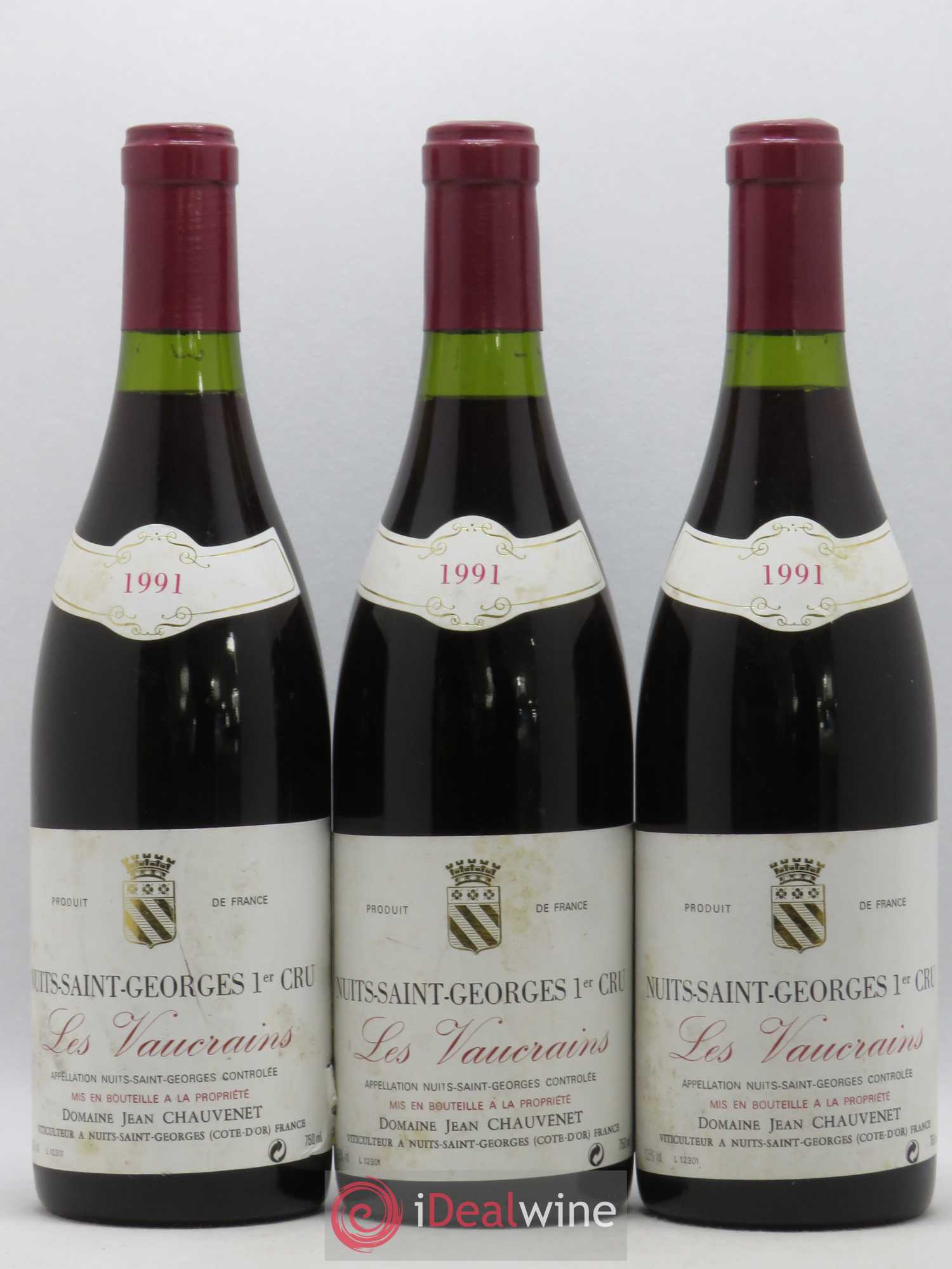 Nuits-Saint-Georges 1er Cru Les Vaucrains Chauvenet 1991 - Posten von 3 Flaschen - 0