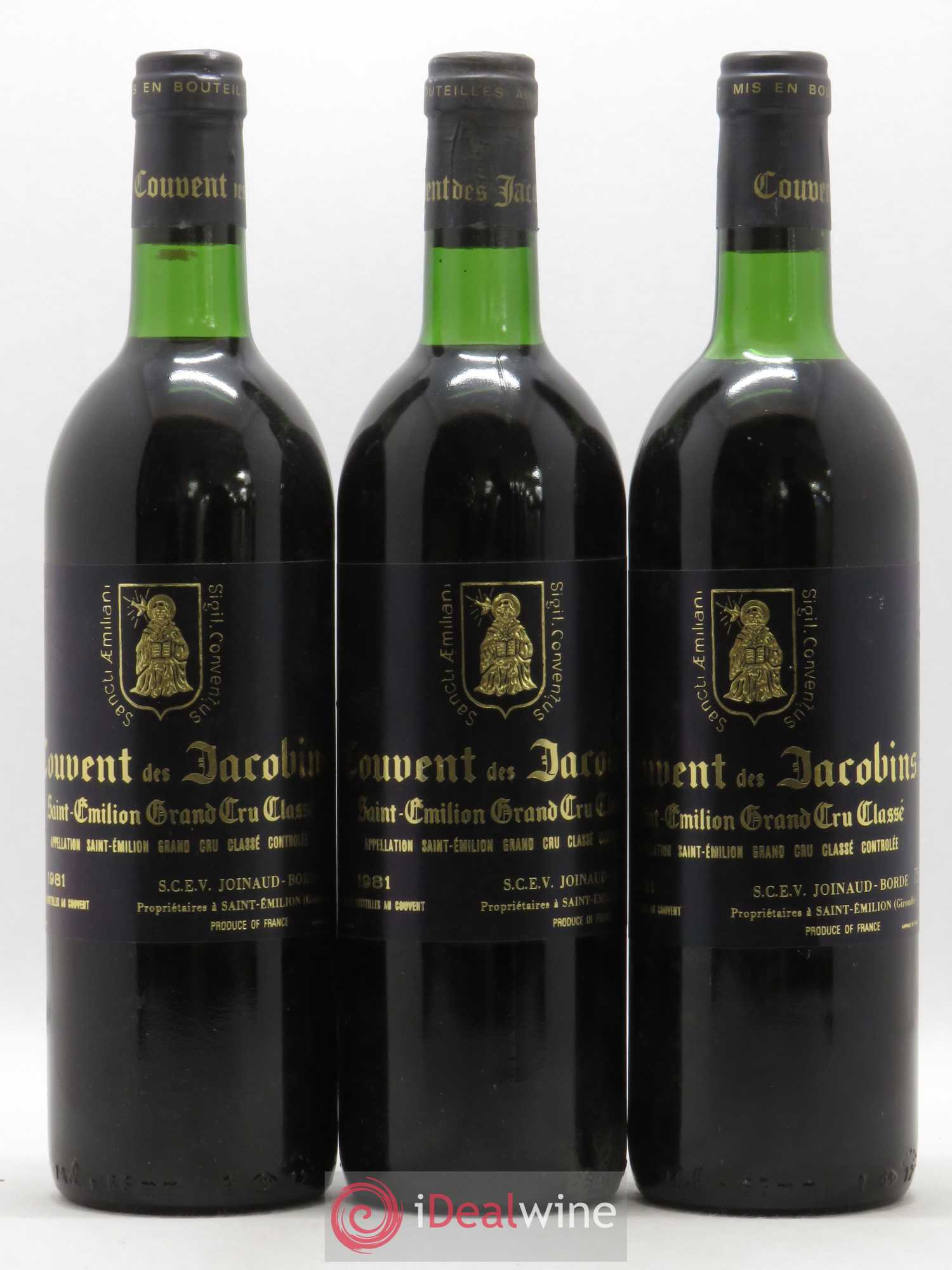 Château Couvent des Jacobins Grand Cru Classé 1981 - Lot de 5 bouteilles - 1
