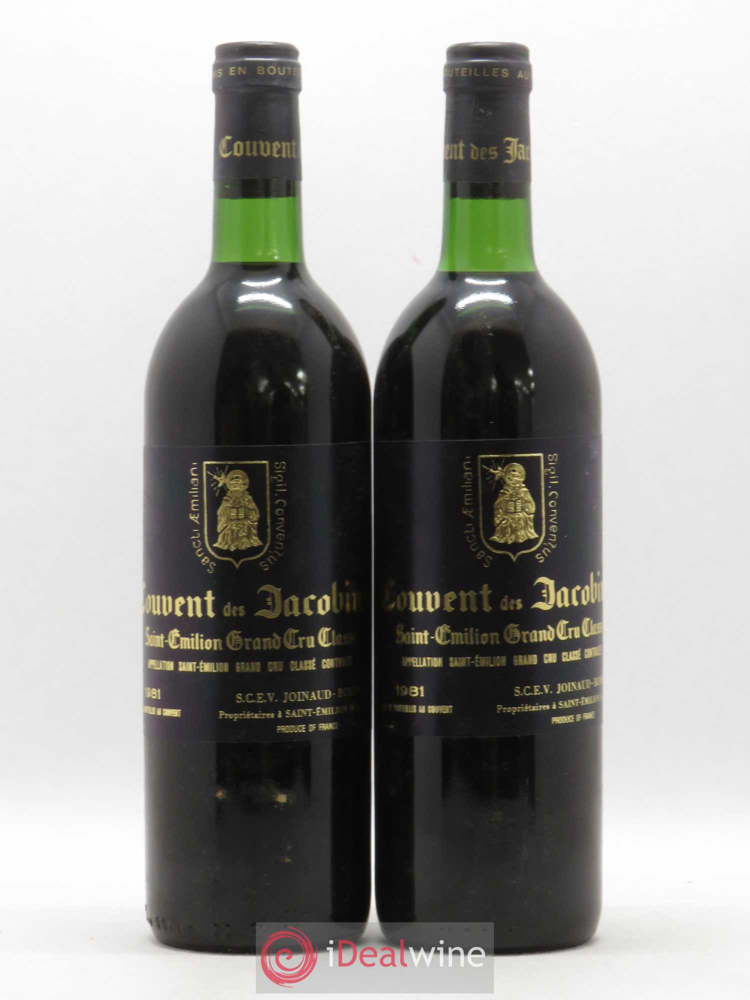 Château Couvent des Jacobins Grand Cru Classé 1981 - Lot de 5 bouteilles - 2