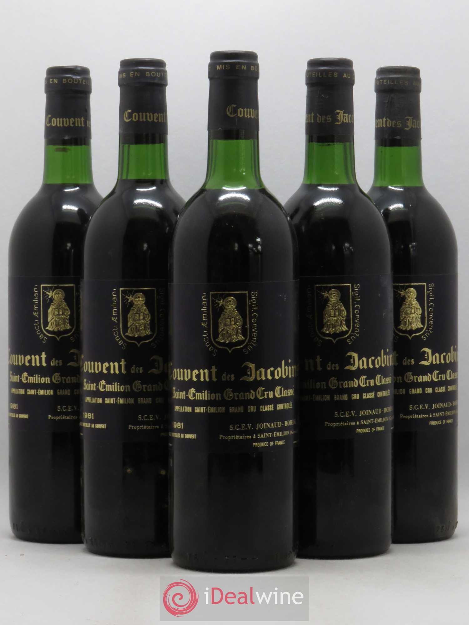 Château Couvent des Jacobins Grand Cru Classé 1981 - Lot de 5 bouteilles - 0