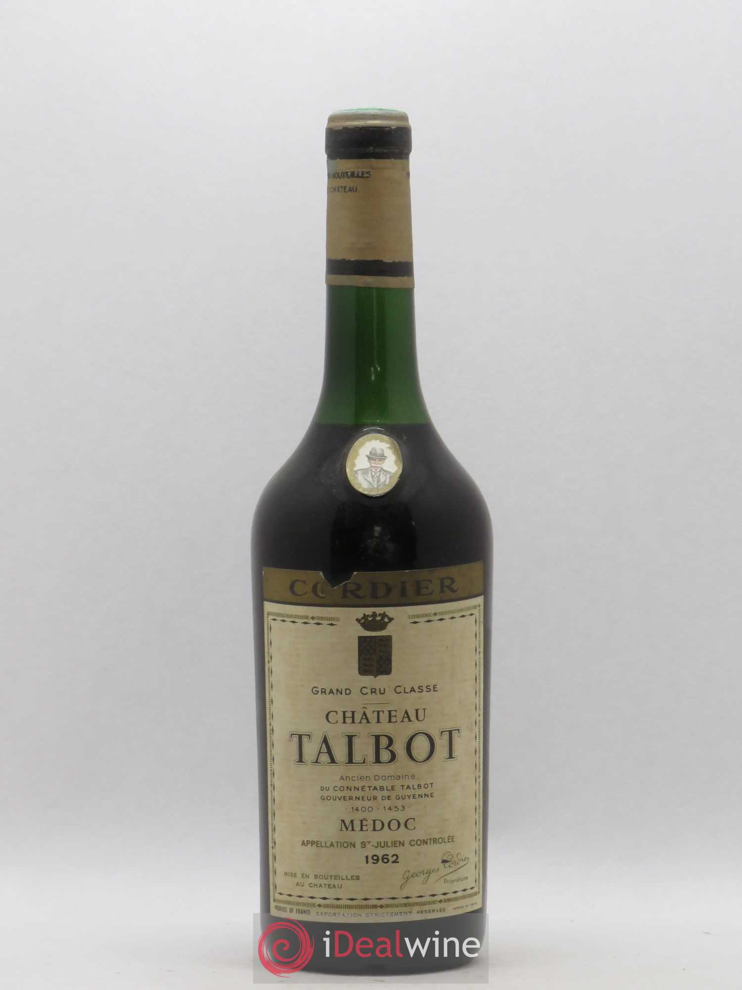Château Talbot 4ème Grand Cru Classé 1962 - Lot de 1 bouteille - 0
