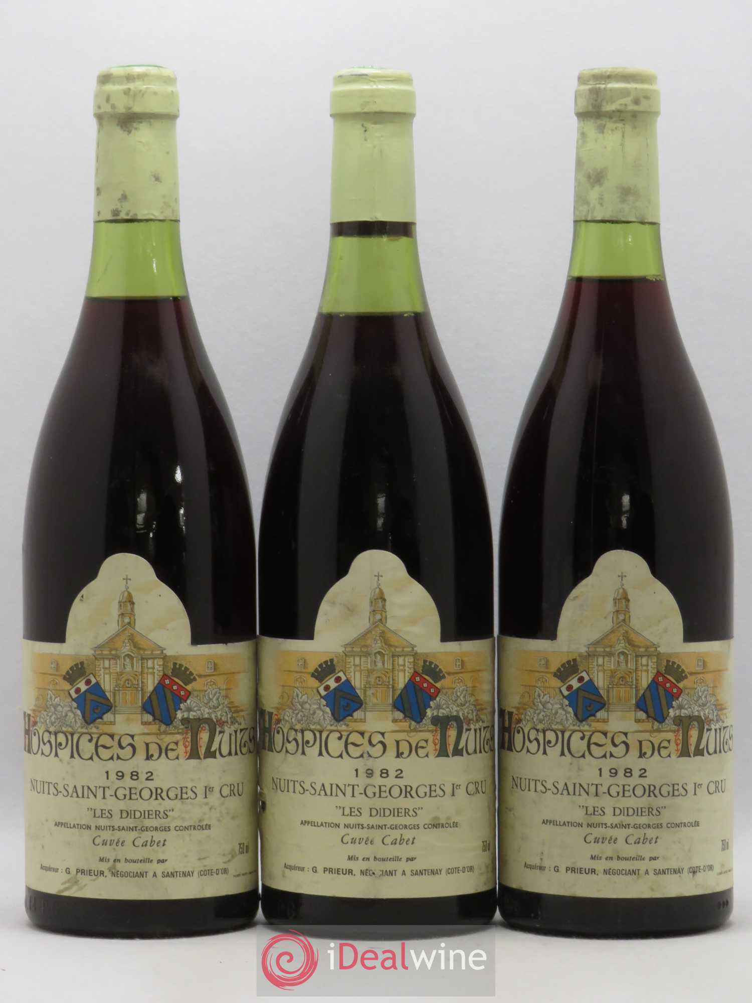 Nuits-Saint-Georges 1er Cru Hospices De Nuits Les Didiers Cuvée Cabet G Prieur 1982 - Posten von 3 Flaschen - 0