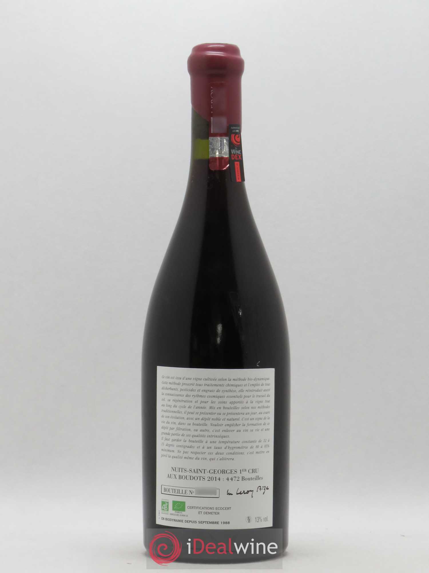 Nuits-Saint-Georges 1er Cru Aux Boudots Leroy (Domaine) 2014 - Lot de 1 bouteille - 1