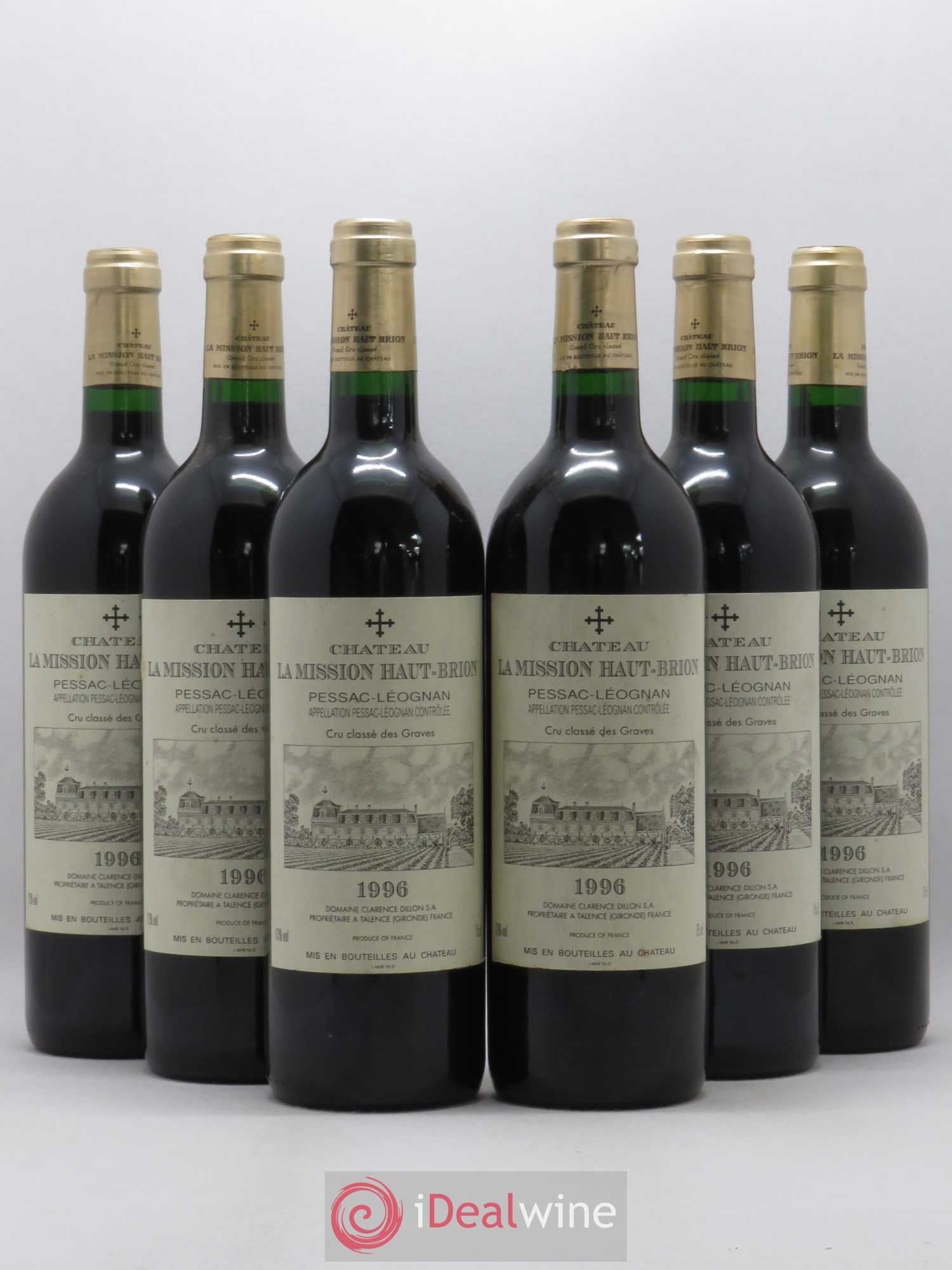 Château la Mission Haut-Brion Cru Classé de Graves 1996 - Lot de 6 bouteilles - 0