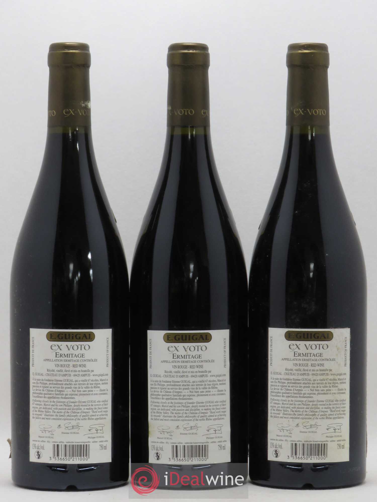 Ermitage Ex Voto Guigal 2005 - Lot de 3 bouteilles - 1