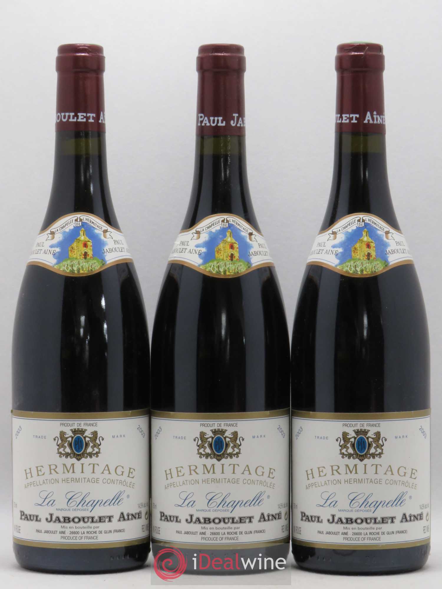 Hermitage La Chapelle Paul Jaboulet Ainé 2003 - Lot de 3 bouteilles - 0