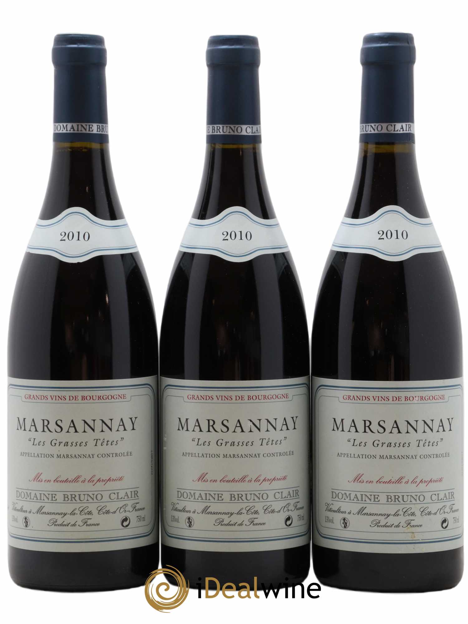 Marsannay Les Grasses Tetes Bruno Clair (Domaine) 2010 - Lot de 3 bouteilles - 0