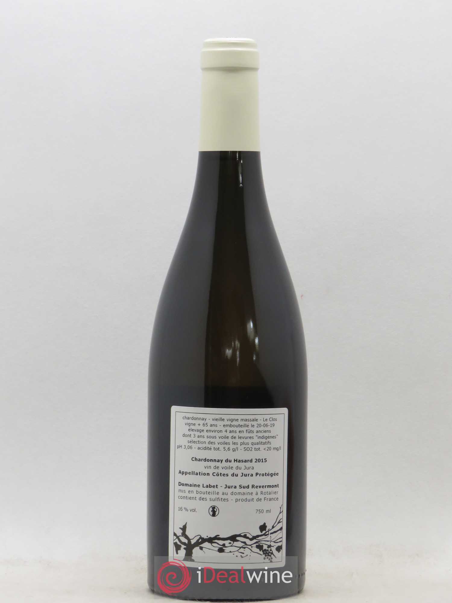 Côtes du Jura Vin de voile Chardonnay du Hasard Romain - Julien - Charline Labet 2015 - Lot de 1 bouteille - 1