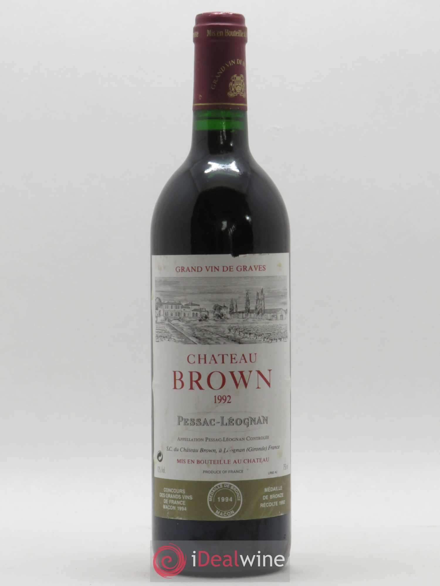 Château Brown 1992 - Lot de 1 bouteille - 0