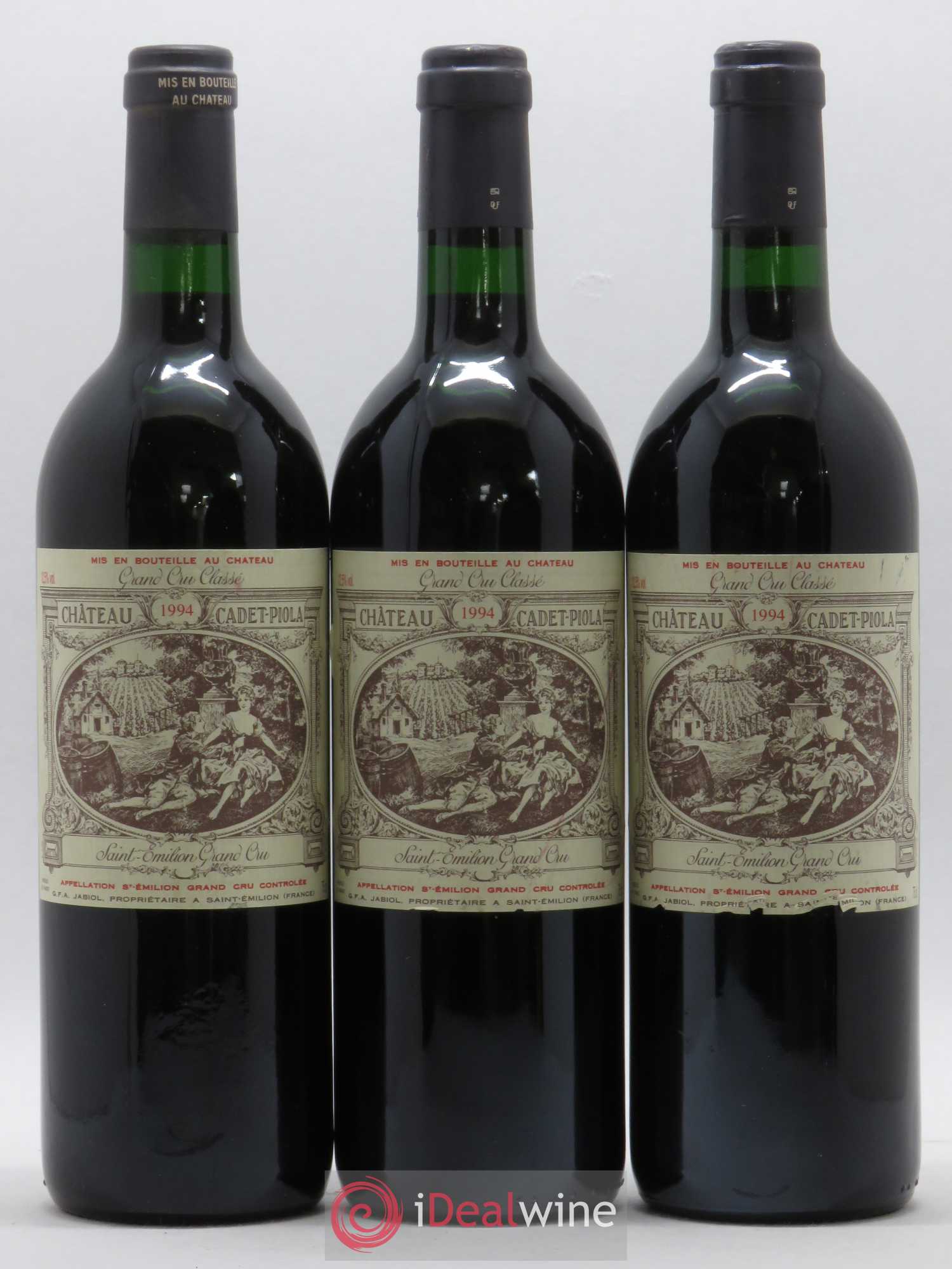 Château Cadet Piola Grand Cru Classé 1994 - Lot de 3 bouteilles - 0