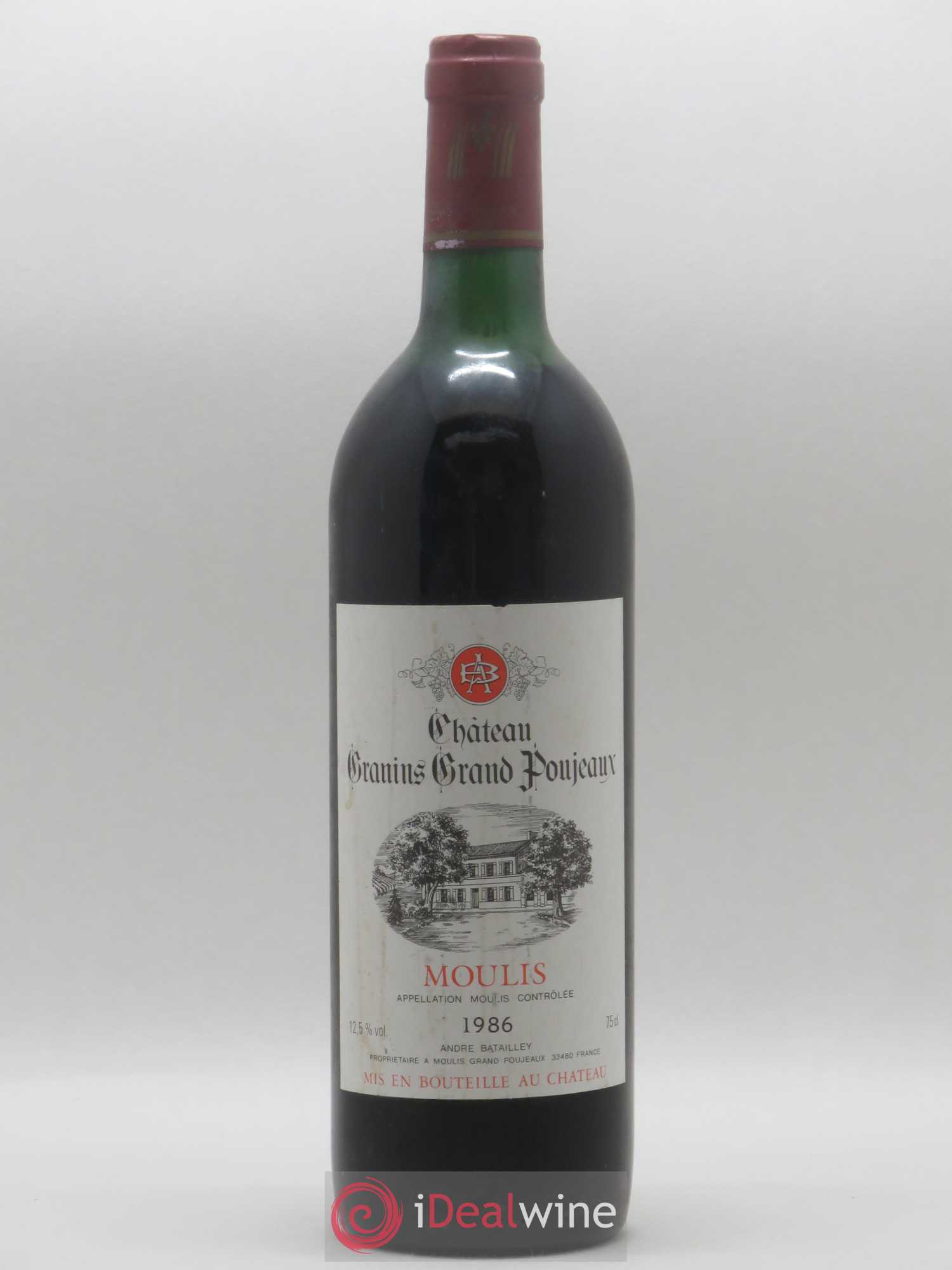 Moulis en Médoc Château Granins Grand Poujeaux 1986 - Posten von 1 Flasche - 0