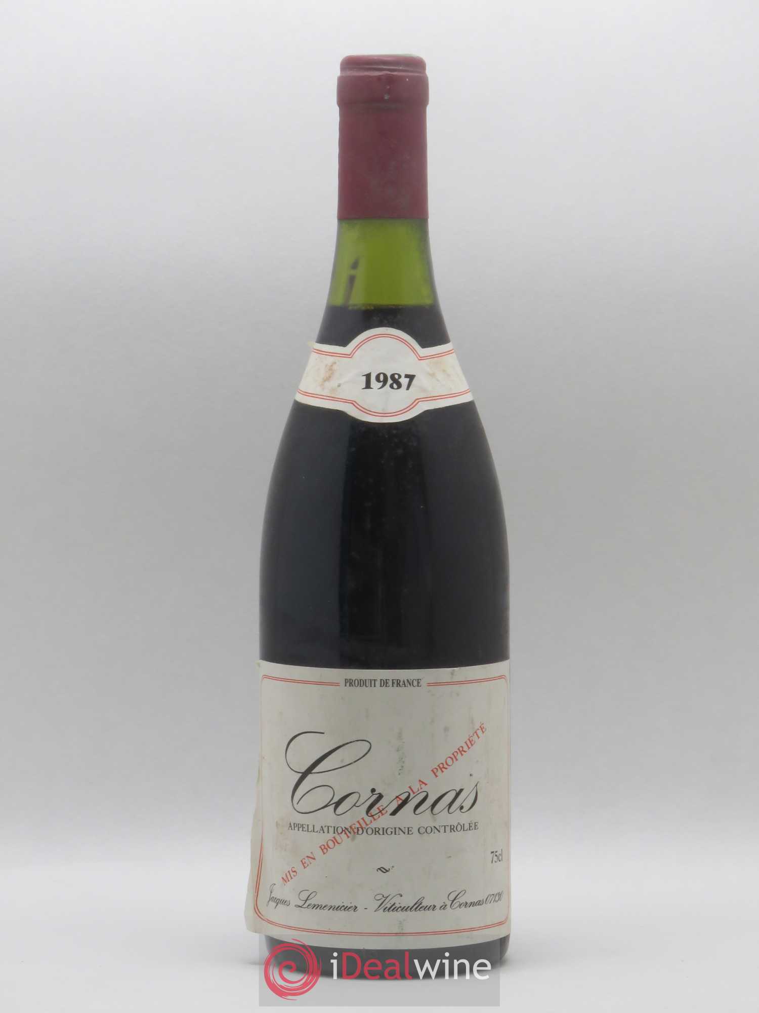 Cornas Lemenicier 1987 - Lot de 1 bouteille - 0