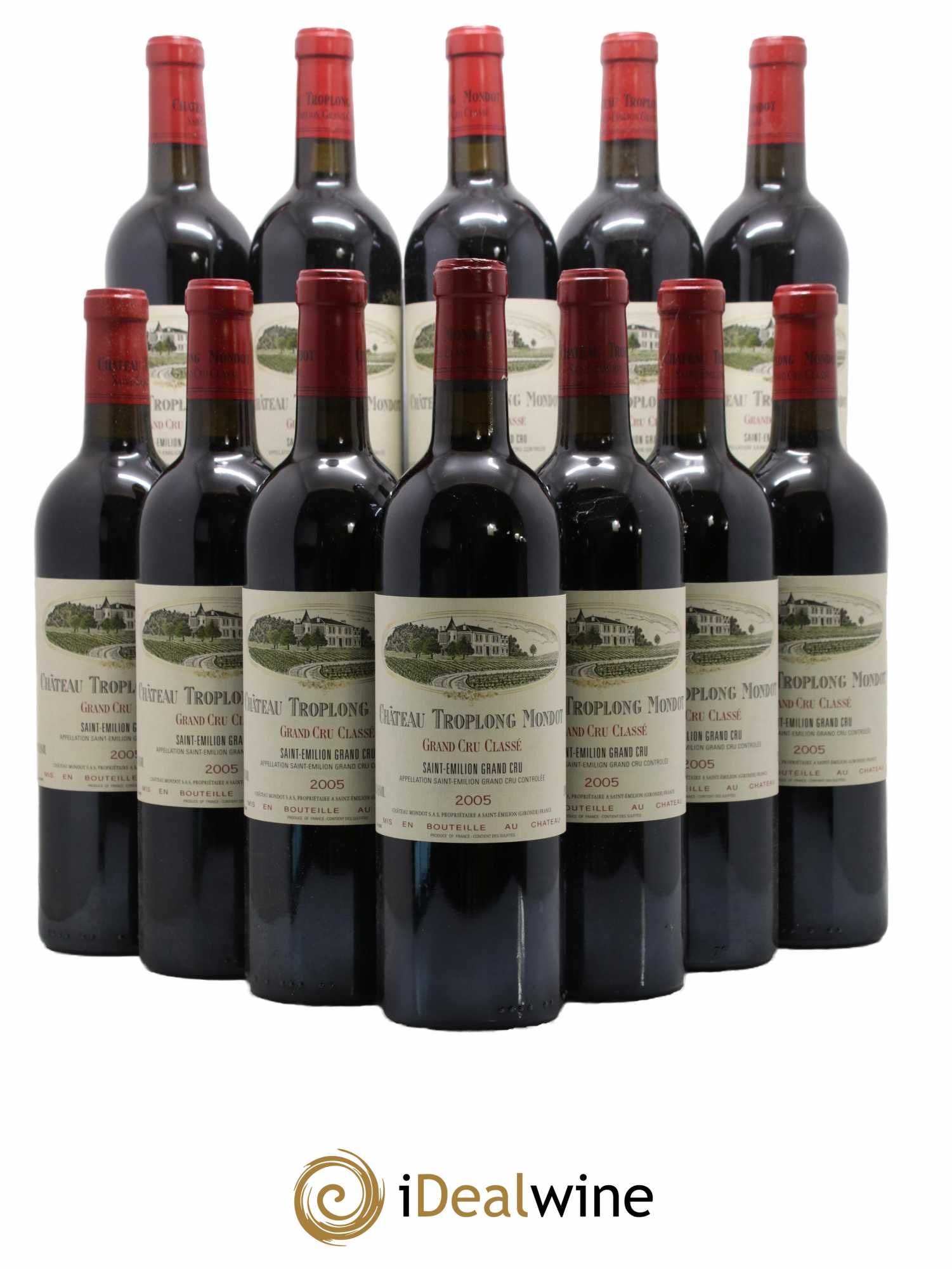 Château Troplong Mondot 1er Grand Cru Classé B 2005 - Lot de 12 bouteilles - 0