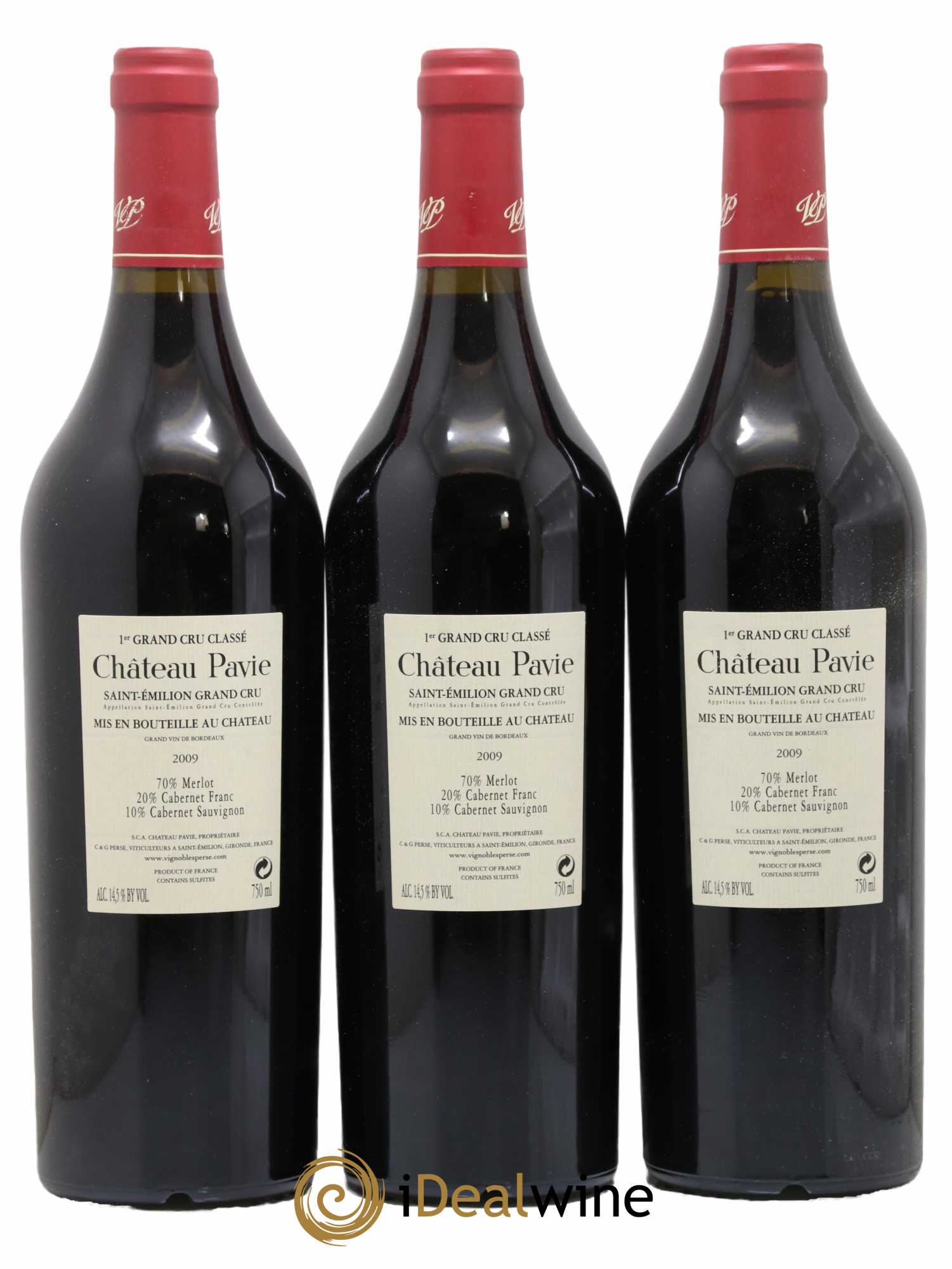 Château Pavie 1er Grand Cru Classé A 2009 - Lot de 3 bouteilles - 1