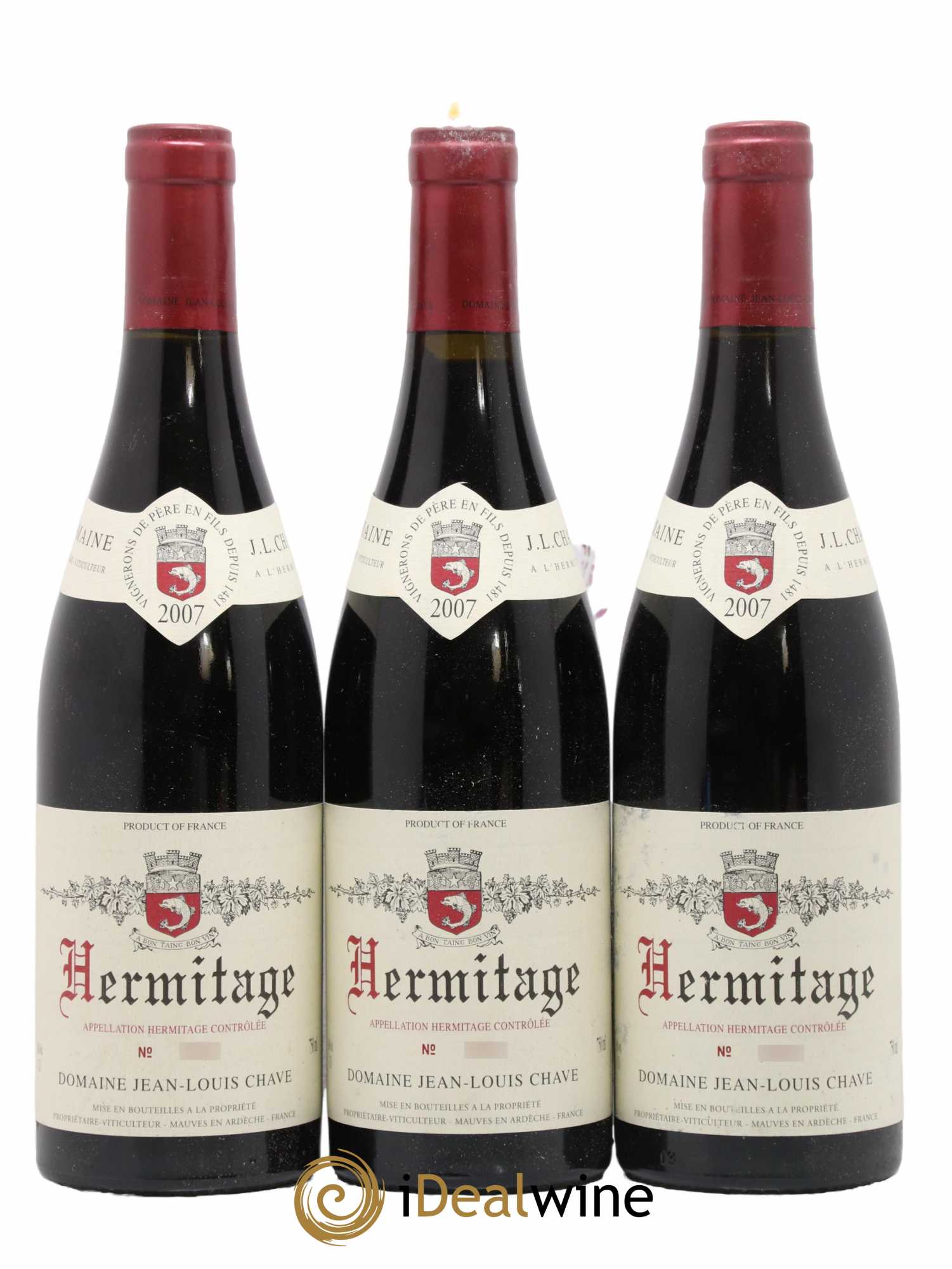 Hermitage Jean-Louis Chave 2007 - Lot de 3 bouteilles - 0