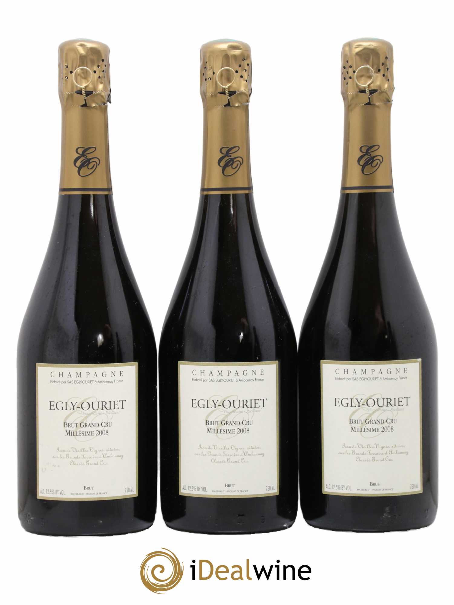 Ambonnay Vieilles Vignes Brut Millésimé Egly-Ouriet 2008 - Lot de 3 bouteilles - 0