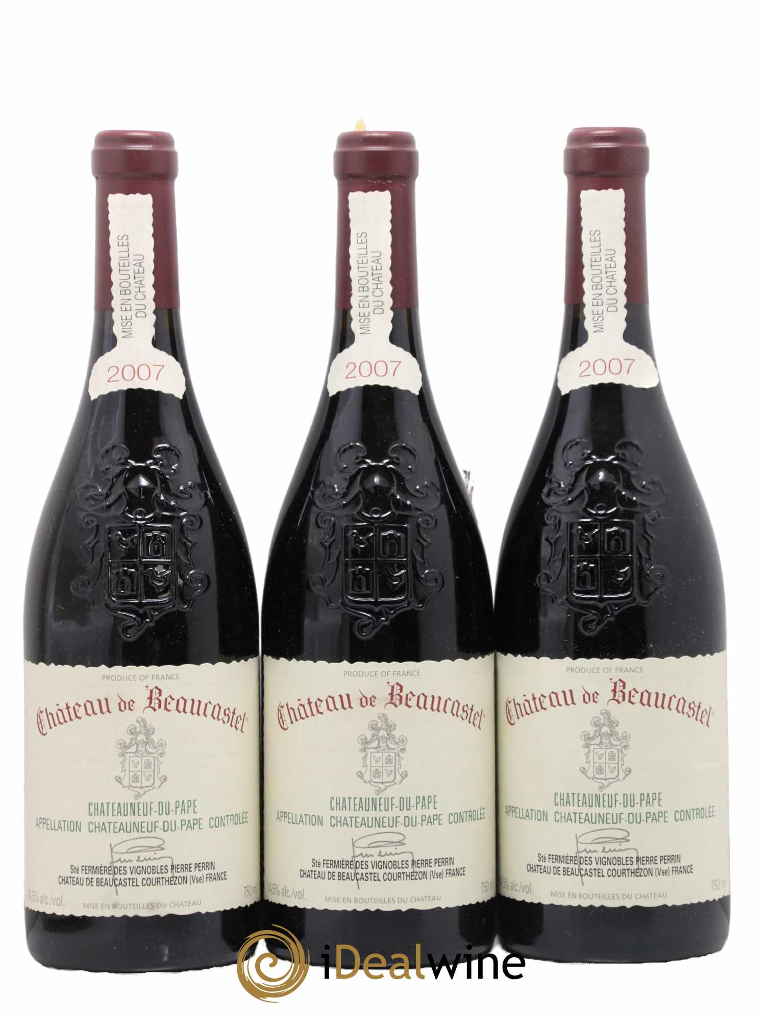 Châteauneuf-du-Pape Château de Beaucastel Famille Perrin 2007 - Lot de 3 bouteilles - 0
