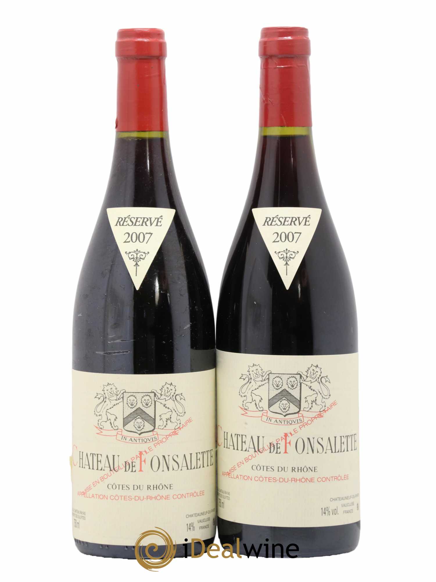 Côtes-du-Rhône Château de Fonsalette Emmanuel Reynaud 2007 - Lot de 2 bouteilles - 0