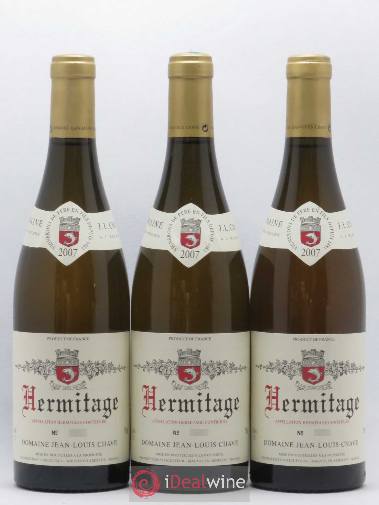 Hermitage Jean-Louis Chave 2007 - Lot de 3 bouteilles - 0