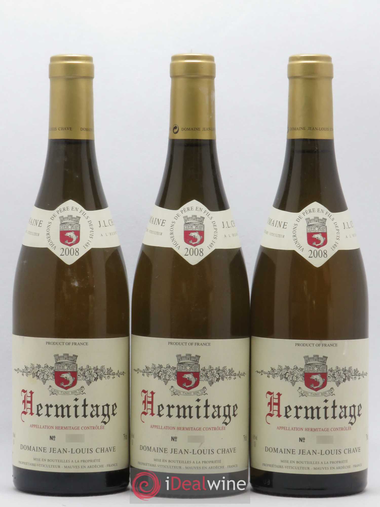 Hermitage Jean-Louis Chave 2008 - Lot de 3 bouteilles - 0