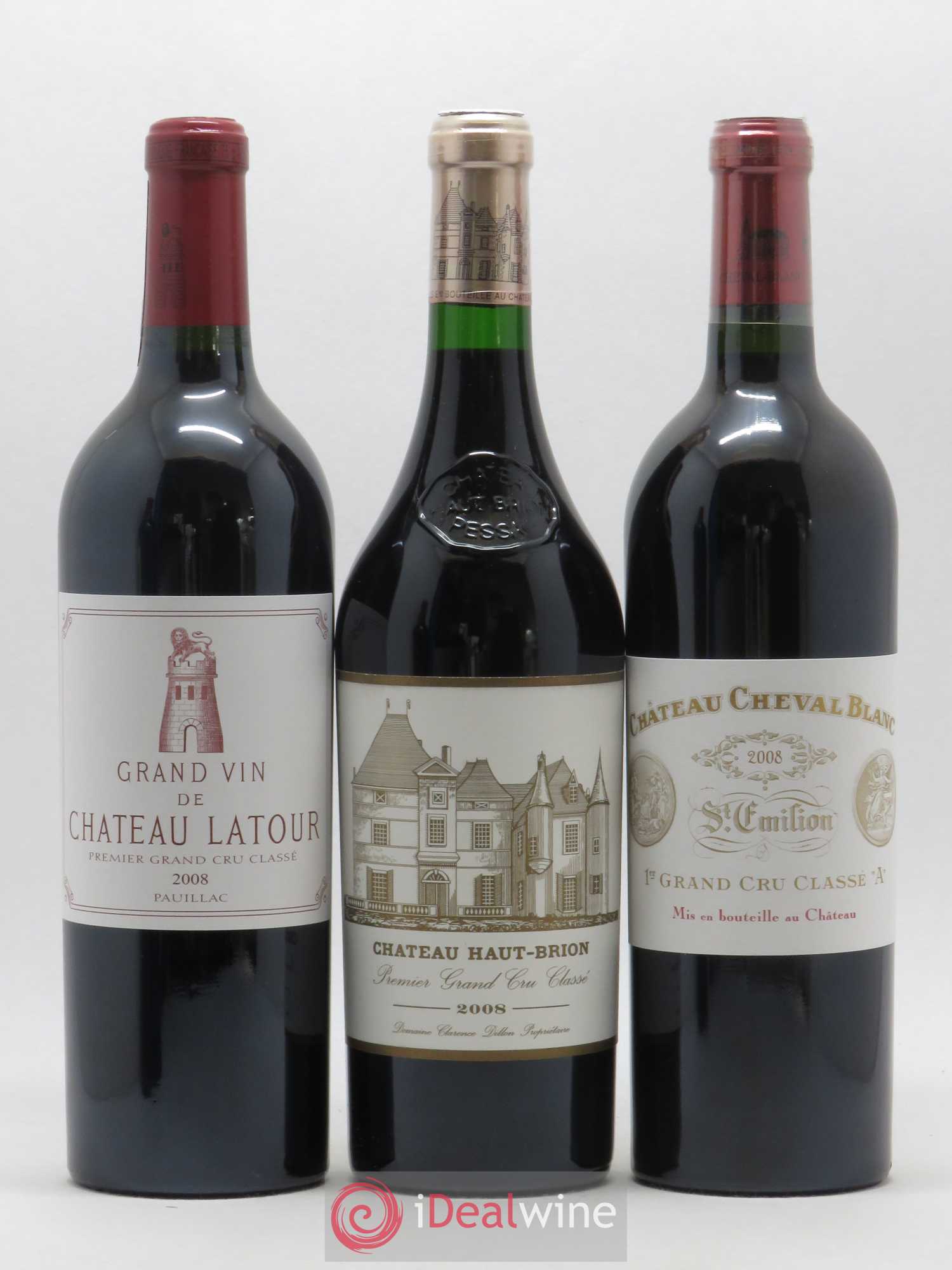 Caisse Primeurs (1 Petrus, 1 Margaux, 1 Mouton-Rothschild, 1 Haut-Brion, 1 Latour, 1 Cheval Blanc) 2008 - Posten von 1 Flasche - 3
