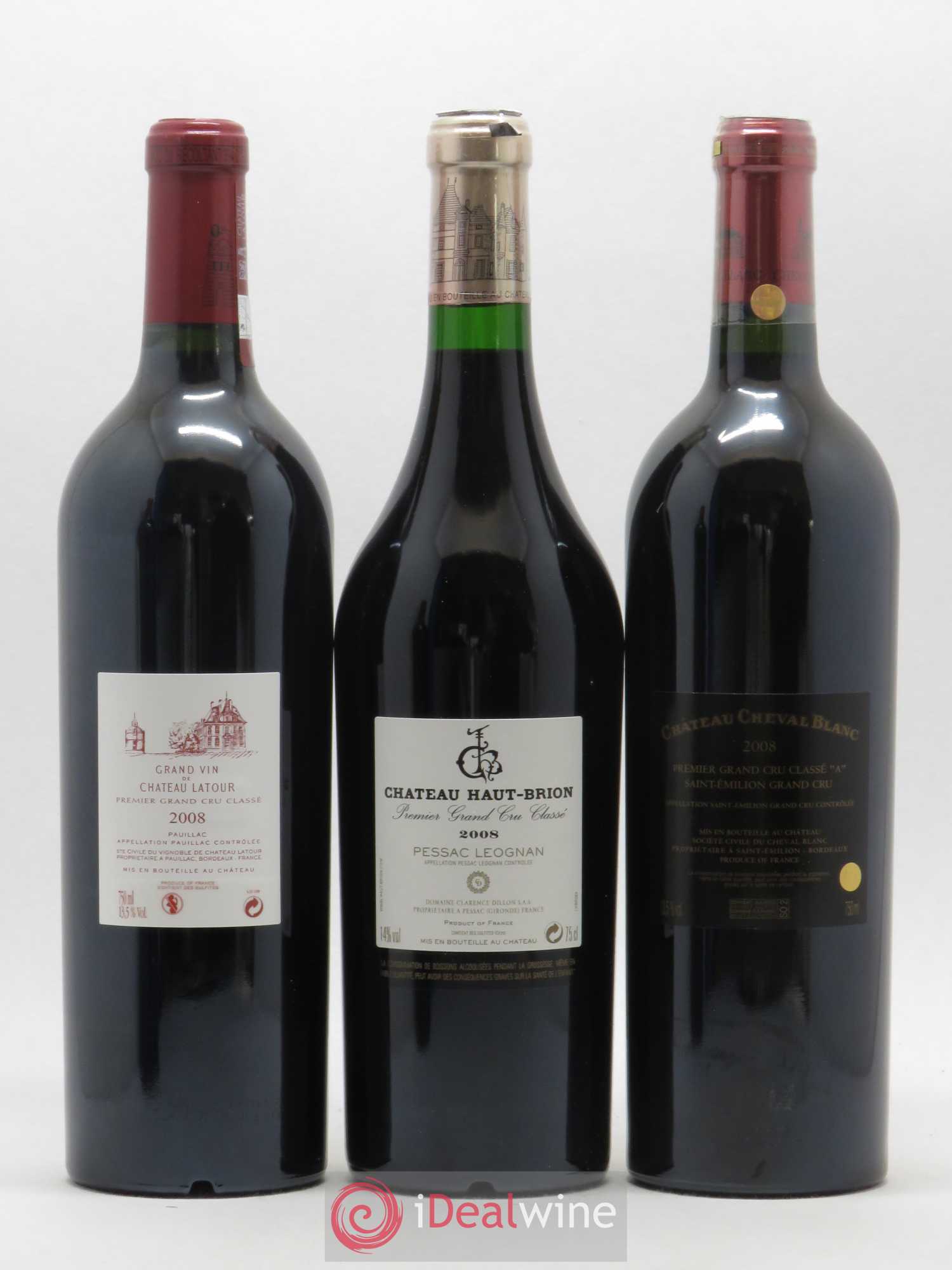Caisse Primeurs (1 Petrus, 1 Margaux, 1 Mouton-Rothschild, 1 Haut-Brion, 1 Latour, 1 Cheval Blanc) 2008 - Posten von 1 Flasche - 4