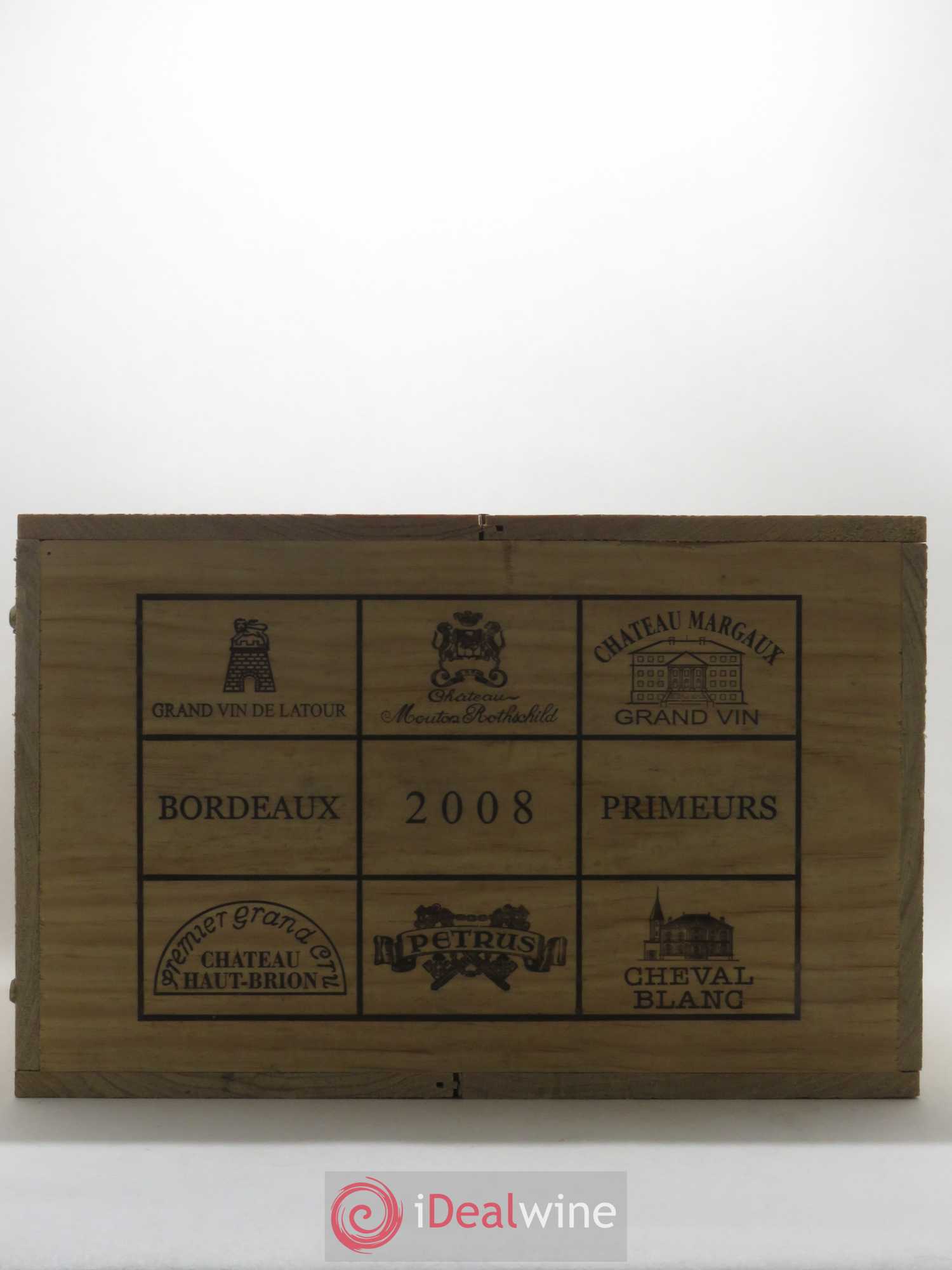Caisse Primeurs (1 Petrus, 1 Margaux, 1 Mouton-Rothschild, 1 Haut-Brion, 1 Latour, 1 Cheval Blanc) 2008 - Posten von 1 Flasche - 6