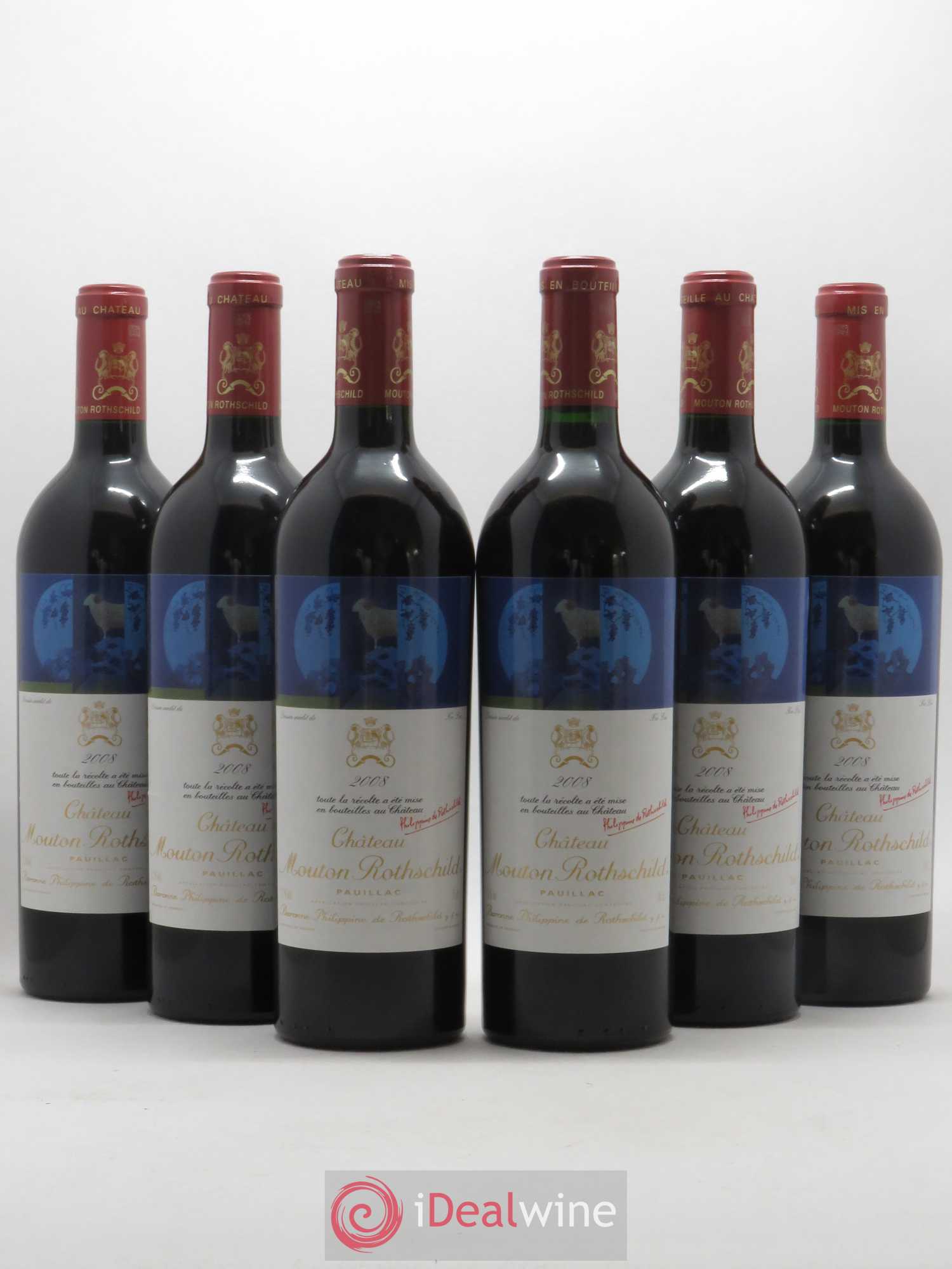 Château Mouton Rothschild 1er Grand Cru Classé 2008 - Lot de 6 bouteilles - 0